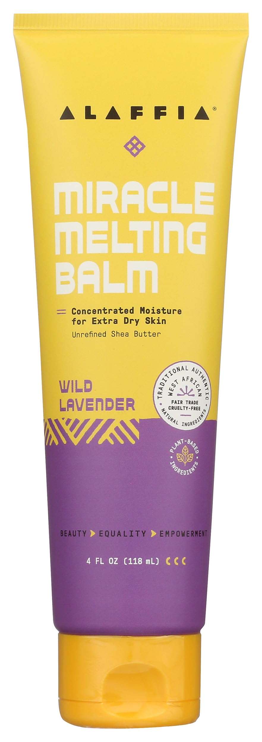 Alaffia Wild Lavender Scented Melting Miracle Balm, Natural, 4 Fluid Ounces (Pack Of 4) 2
