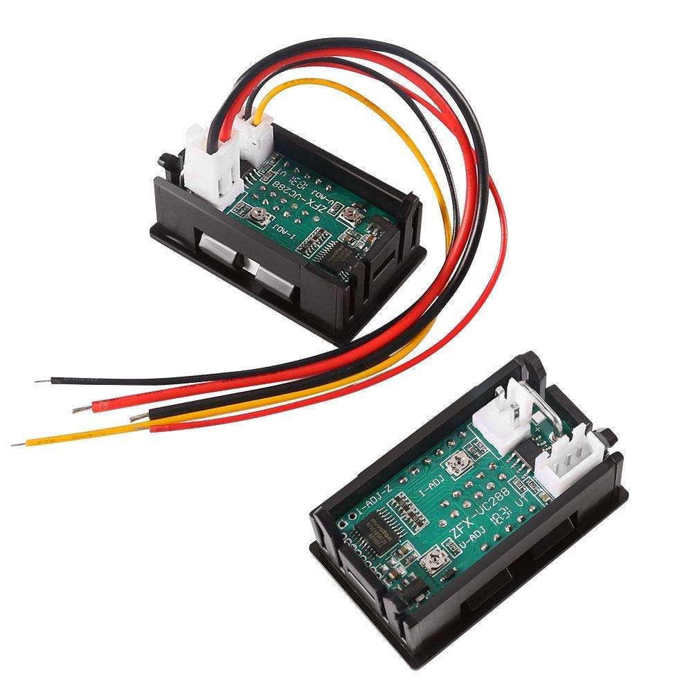 Dual Display Digital Voltmeter Ammeter Panel, AiTrip 0.28" High Accuracy LED Digital DC 0-100V/10A Voltage Current Tester Monitor Panel Gauge for Car Auto Moto Automotive Vehicle (100V-10A) 2