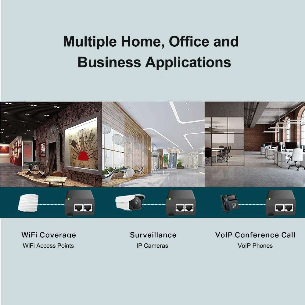 2.5G POE++ Injector 60W, IEEE 802.3bt/af/at, 2.5Gbps/1Gigabit PoE+ Ethernet Adapter, 2.5G Base-T Compliant, Network a PoE Device up to 328ft, for High Power PTZ Camera, VOIP Phone, WiFi 6 AP etc. 6