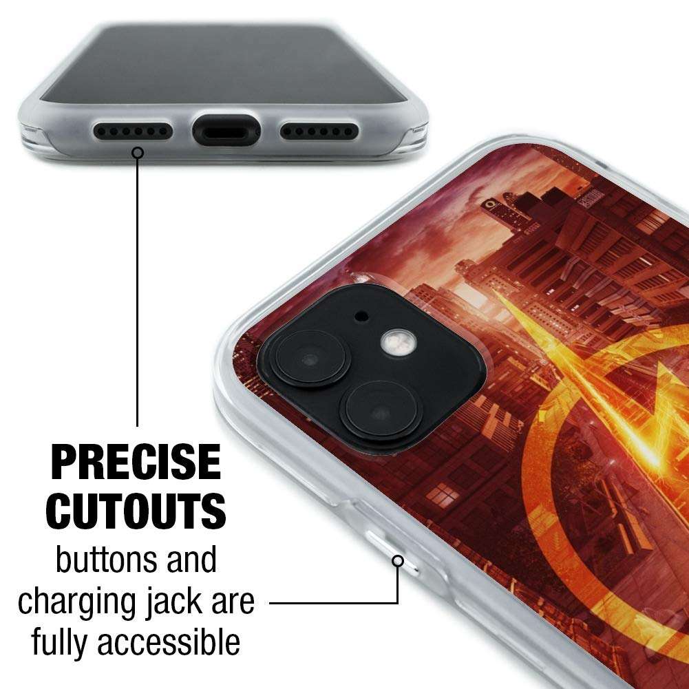 The Flash TV Series Lightning Streak Protective Slim Fit Hybrid Rubber Bumper Case Fits Apple iPhone 8, 8 Plus, X, 11, 11 Pro,11 Pro Max 2