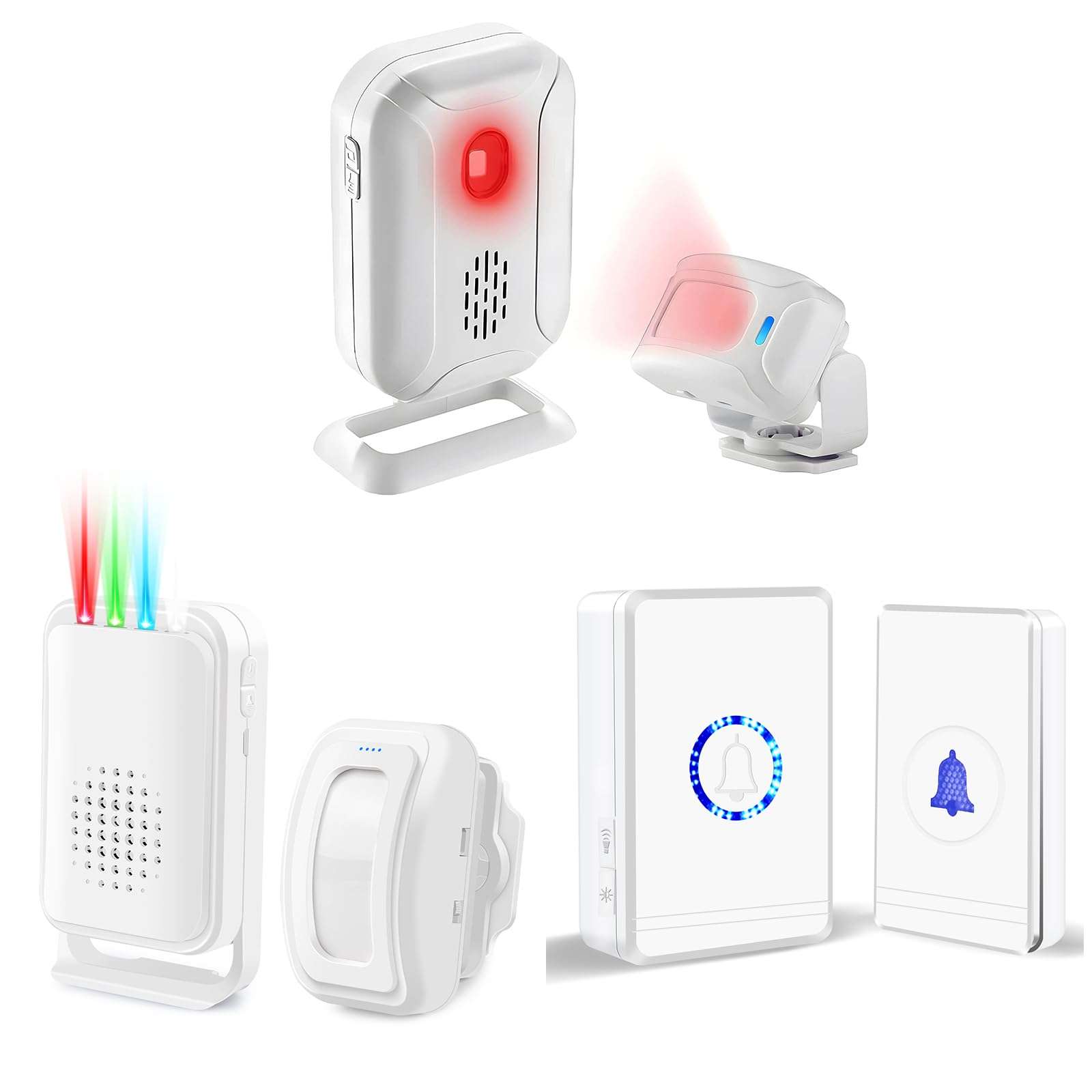 GREENCYCLE Motion Sensor Doorbell for Business Store Entry Elert, Motion Sensor Door Chime, Waterproof Doorbell Chime Kits, 1000ft Range, 48Melody Chimes with LED Flash, 5Levels Volume, Weatherproof 1