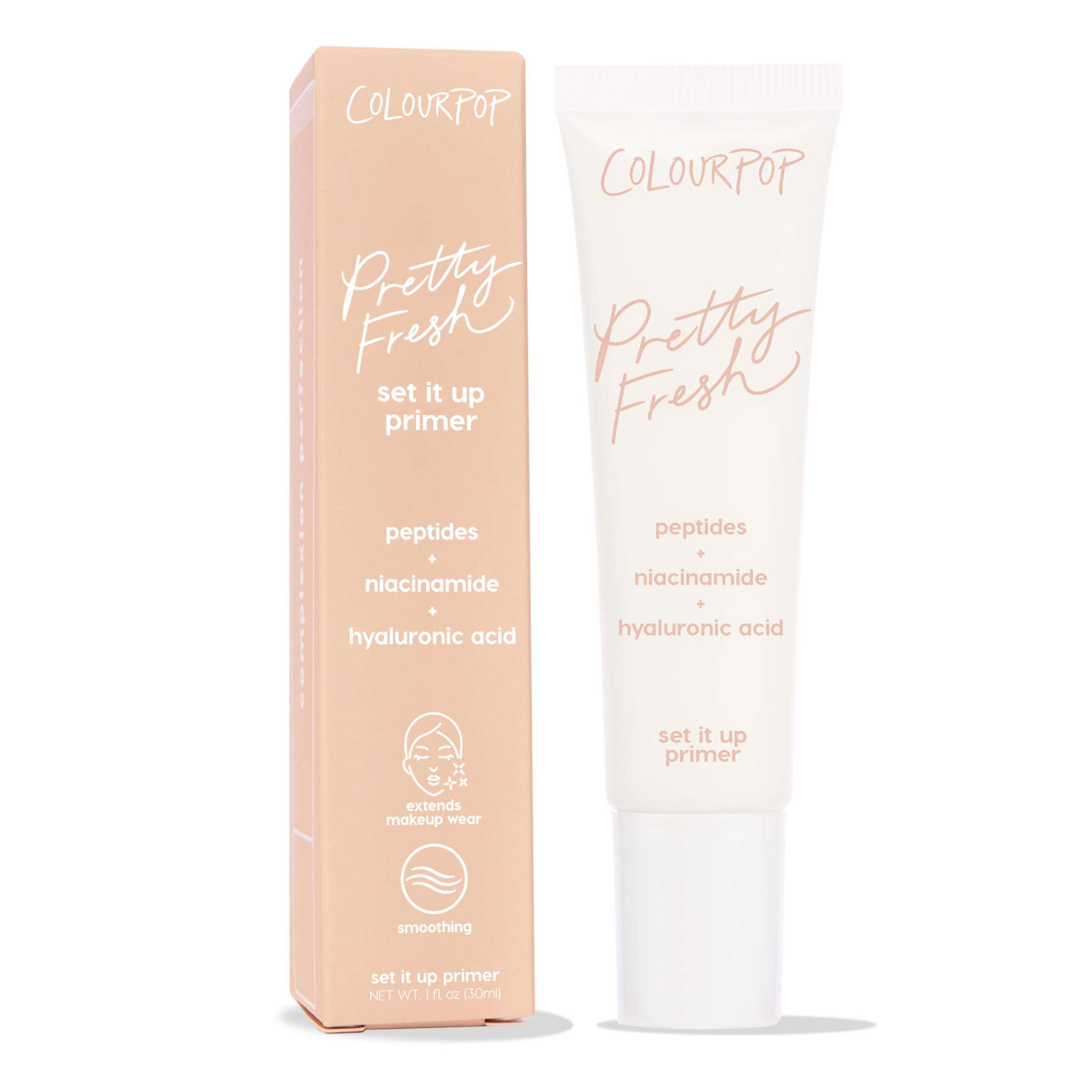 ColourPop Pretty Fresh Airbrush Makeup Primer - Hydrating, Gel-Cream Face Primer & Pore Minimizer with Peptides, Niacinamide & Hyaluronic Acid - Vegan & Cruelty-Free - Set It Up (1 Fl Oz) 1