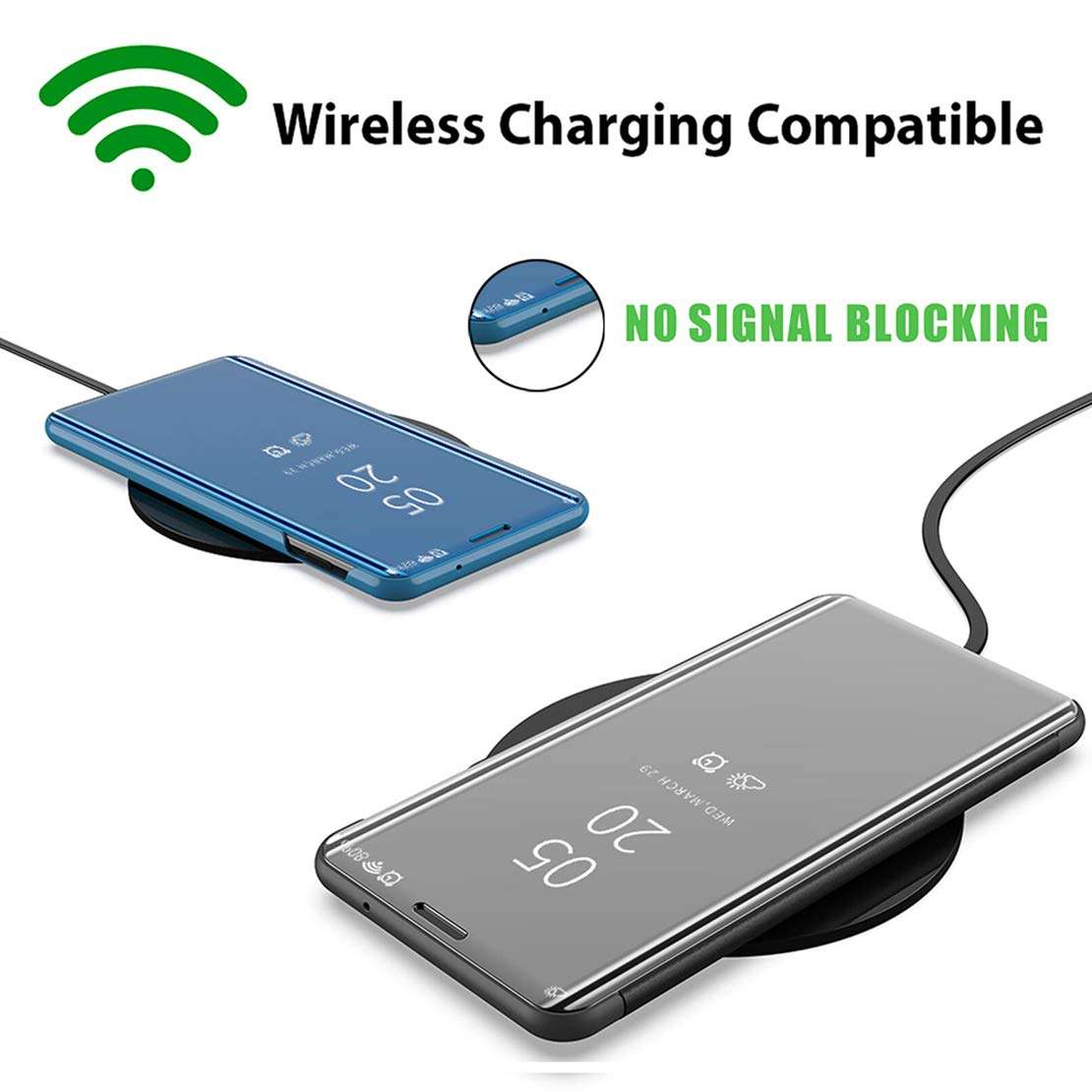 LANYOS Compatible Samsung Galaxy Note 9 Flip Case，Full Body Protection Translucent Electroplate Plating S-View Mirror Cover Built in Kickstand (Black) 6