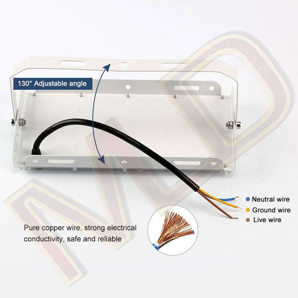 MLD 60 watt Led Brick flood focus Light for 50LED base IP65 outdoor indoor Waterproof with Yellow Lamp - 60W 220V AC Pack of 10 6