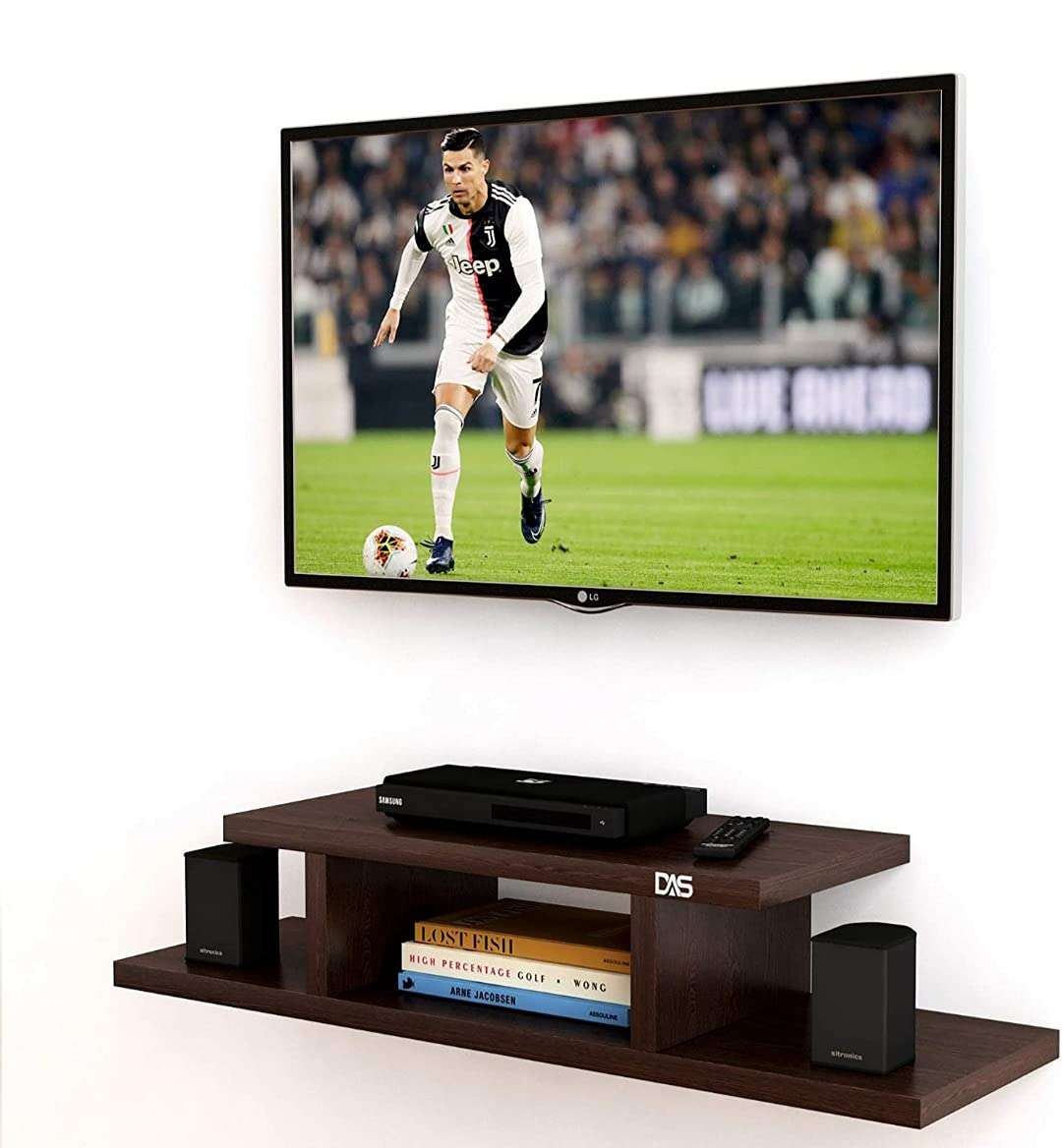 FireBees Wooden Wall Mounted TV Unit Stand TV Cabinet Set Top Box/Setup Box Stand Wall Shelf for Home Living Room and Home Decor 3