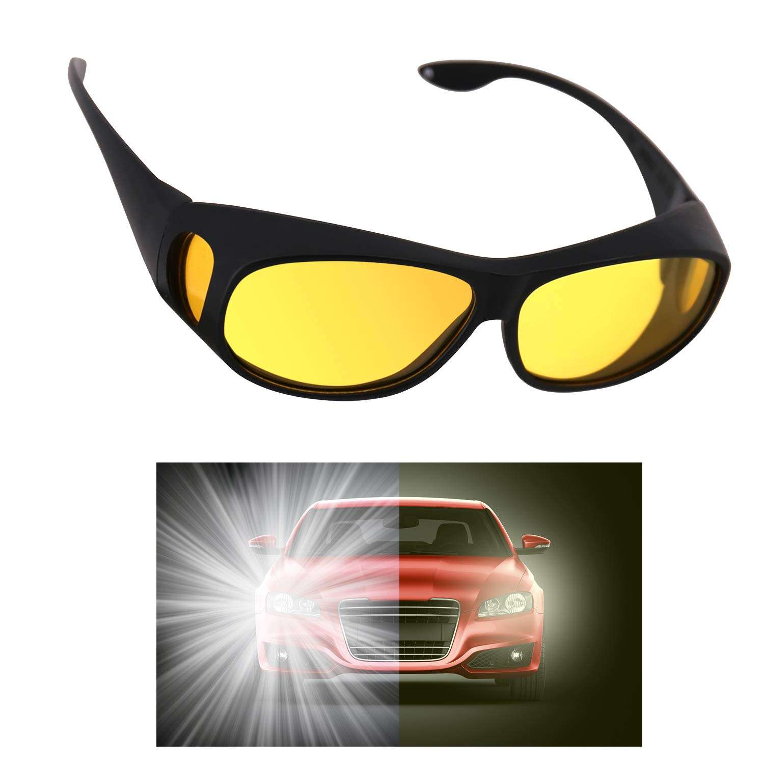 AKSDESY Night Driving Glasses, Anti Glare Night Vision Glasses for Men or Women 1