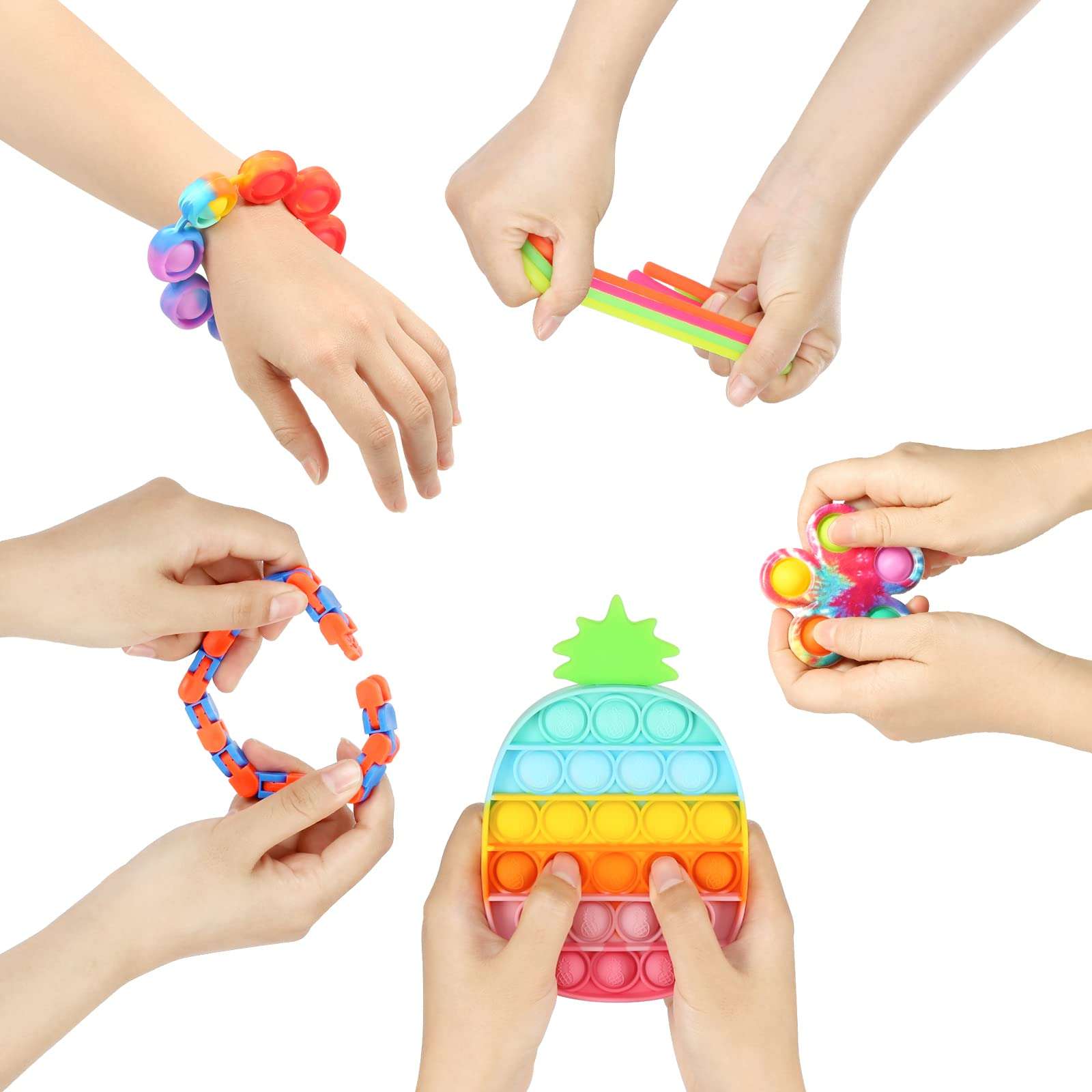 Fescuty Fidget Toys Pack Set Pop Fidgets Toy Sets Packs Fidget Toys Pack Stress Relief and Anti-Anxiety Tools Sensory Toys… (23 Packs) 3