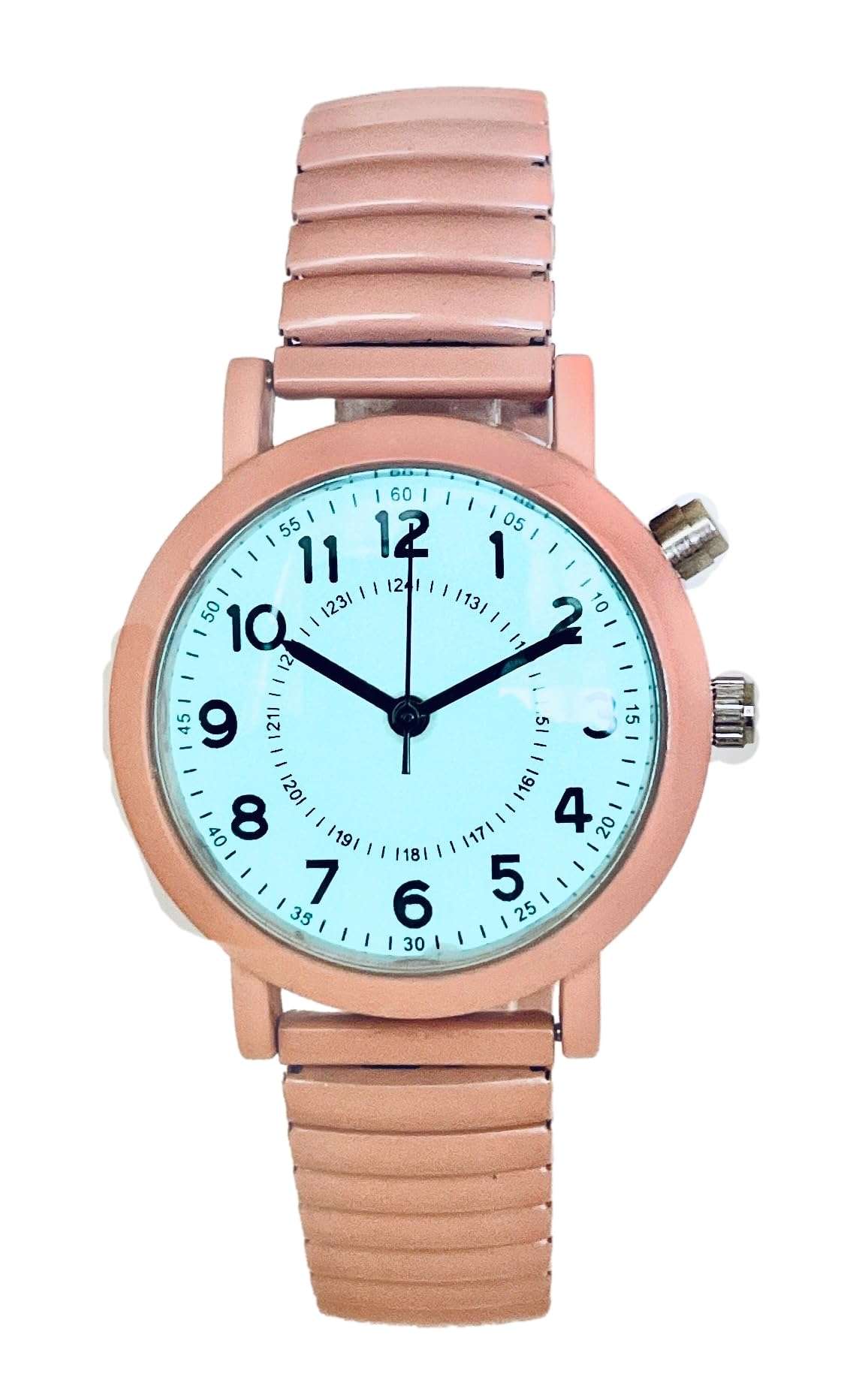 all4udeals Mens Ladies 32mm Light Up Night Light Stretch Elastic Band Fashion Watch (Pink) 1