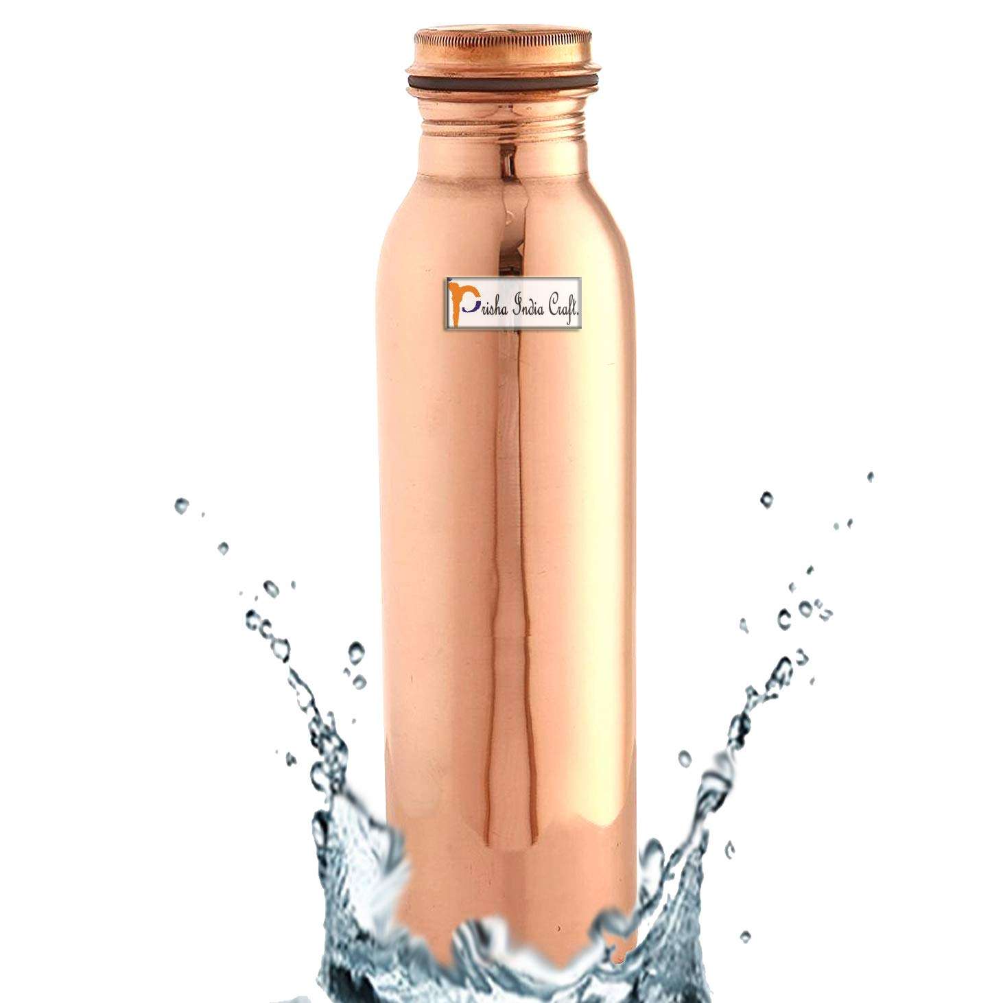 Prisha India Craft Pure Copper Bottle and 2 Copper Glass with Beautiful Gift Box, Set of 3 Pieces 5