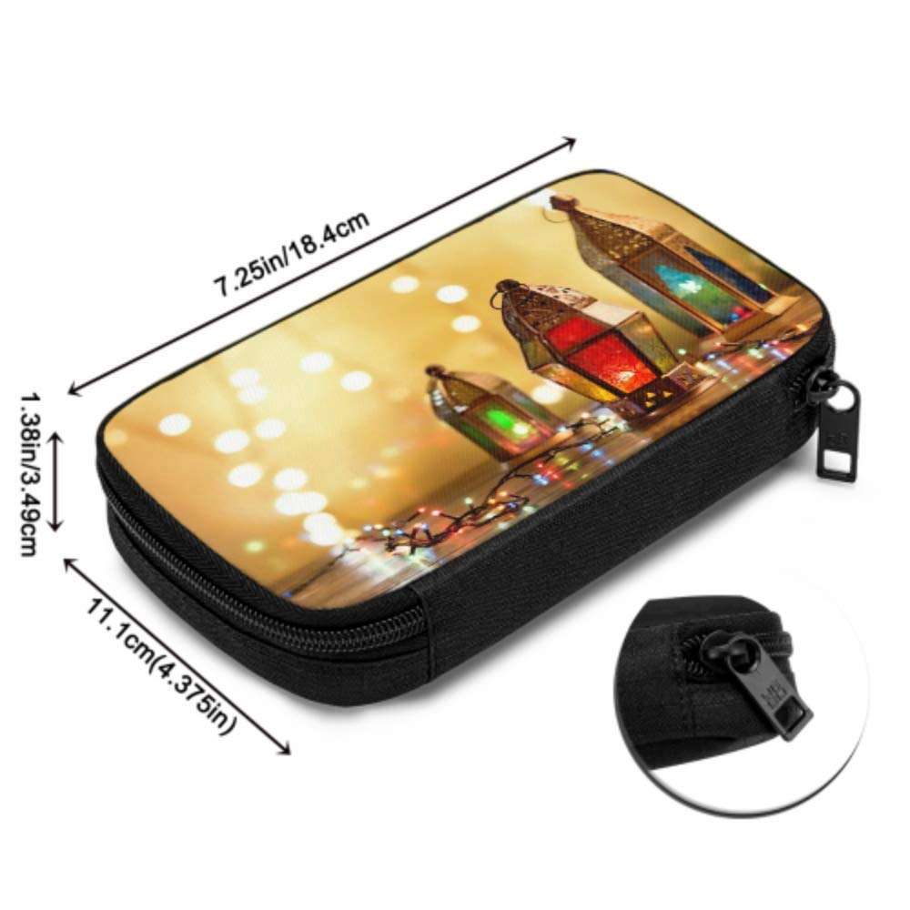 Electronics Accessories Organizer Bag Various Colorful Ramadan Lamps Lit Against Electronics Organizer Electronic Accessory Organizer Storage Bag of Cases for Cable, Charger, Phone, USB, Sd Card 5