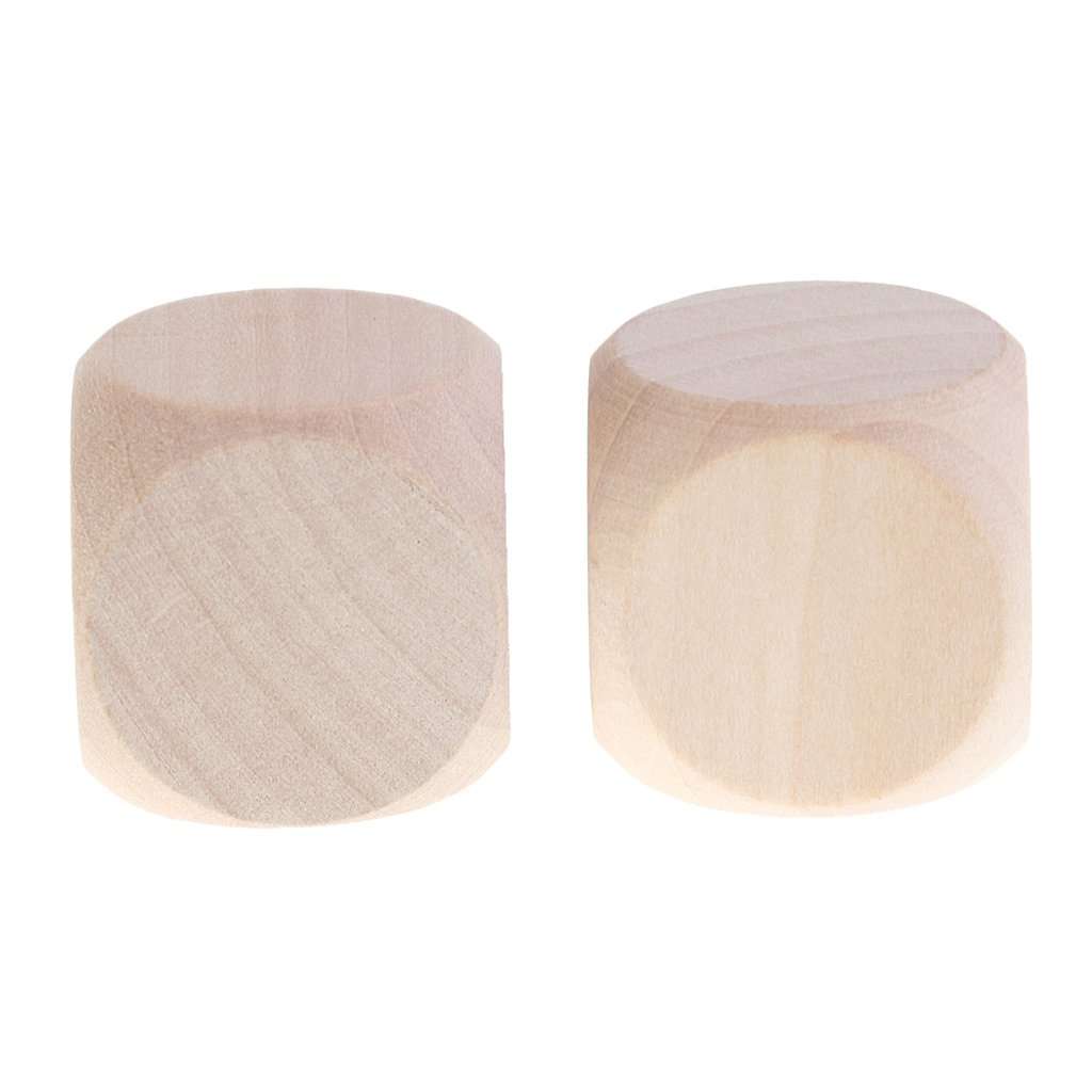 CALANDIS 10PCS Naural Wood Blank Dice D6 30mm Game Dice for Kids DIY Decorating Games 4