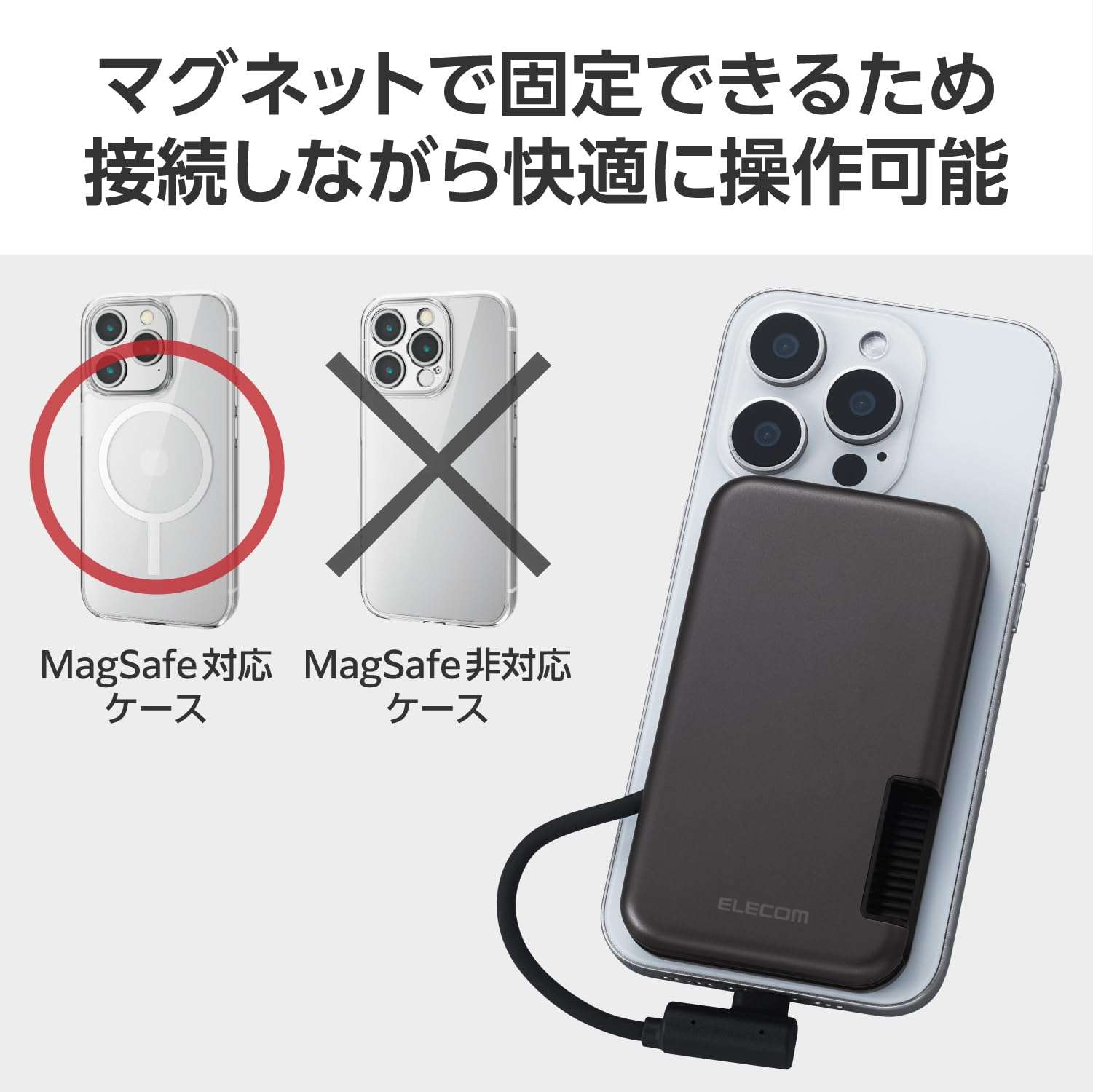 Elecom ESD-EPB1000GBK External SSD, 1TB USB 3.2 (Gen2) Type-C Cable, Compatible with iPhone 15/15 Pro 4