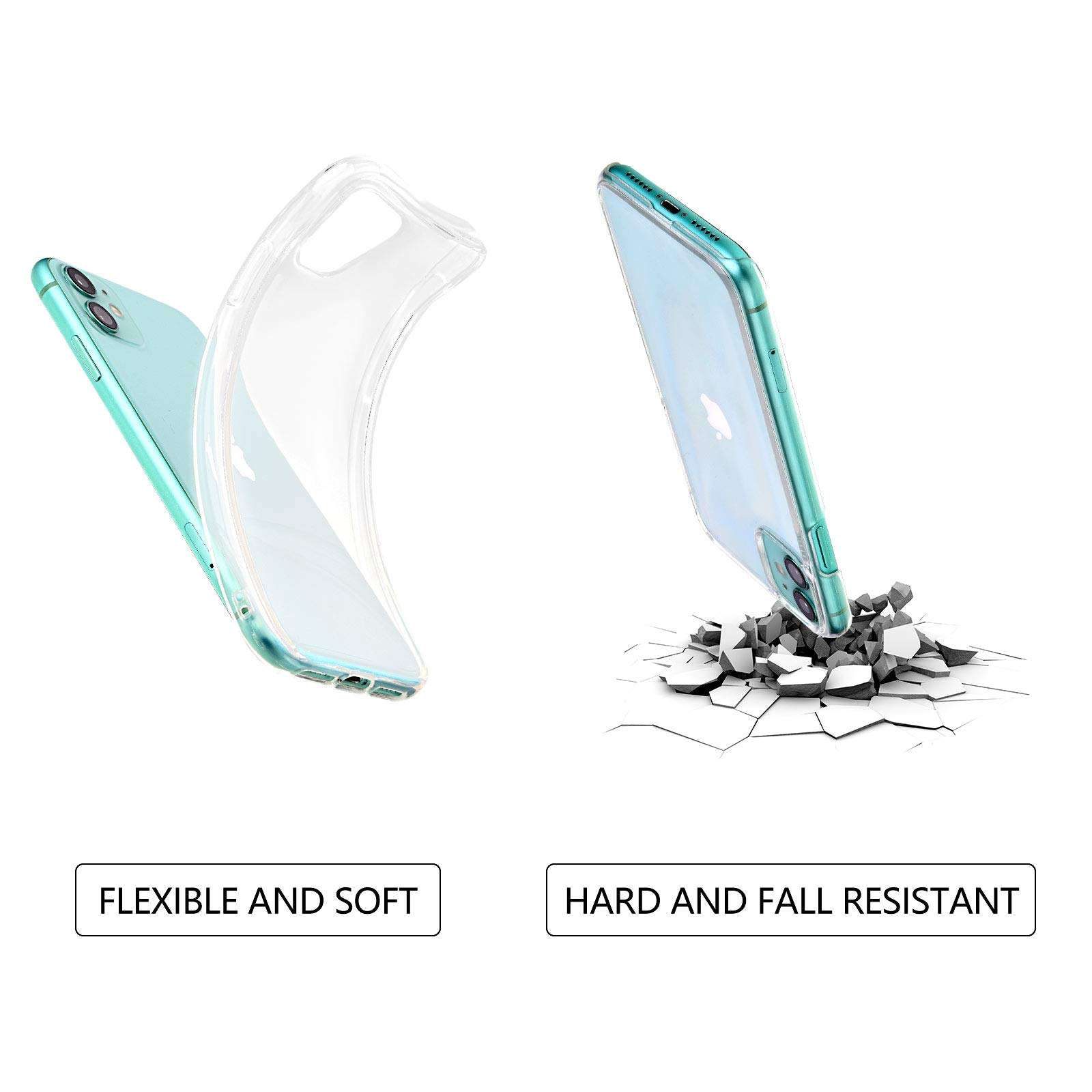 6 Pieces Epoxy Resin DIY Mobile Phone Cases Sublimation Blanks Phone Case Covers 3 Piece Hard Shells 3 Pieces Soft Shells Compatible with iPhone 11 3