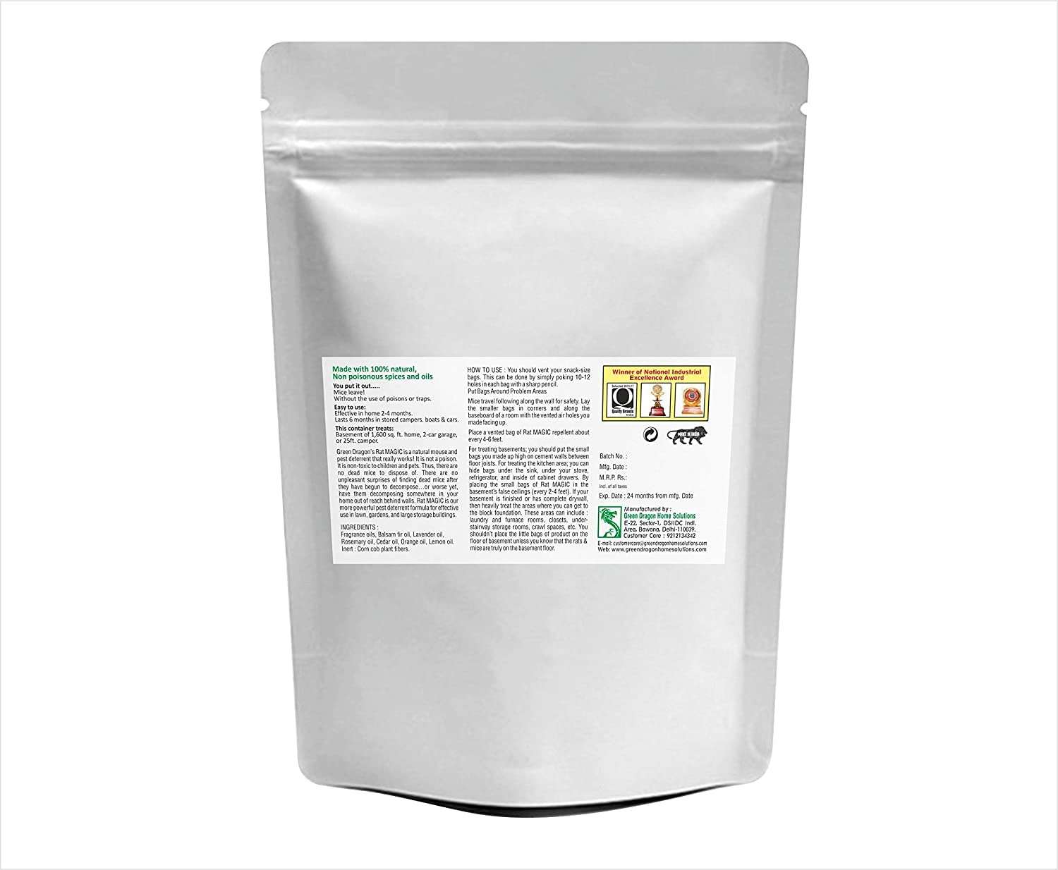 Green Dragon's 'Rat MAGIC' ALL NATURAL, Rat Repellent & Killer, 10 Pouches 4