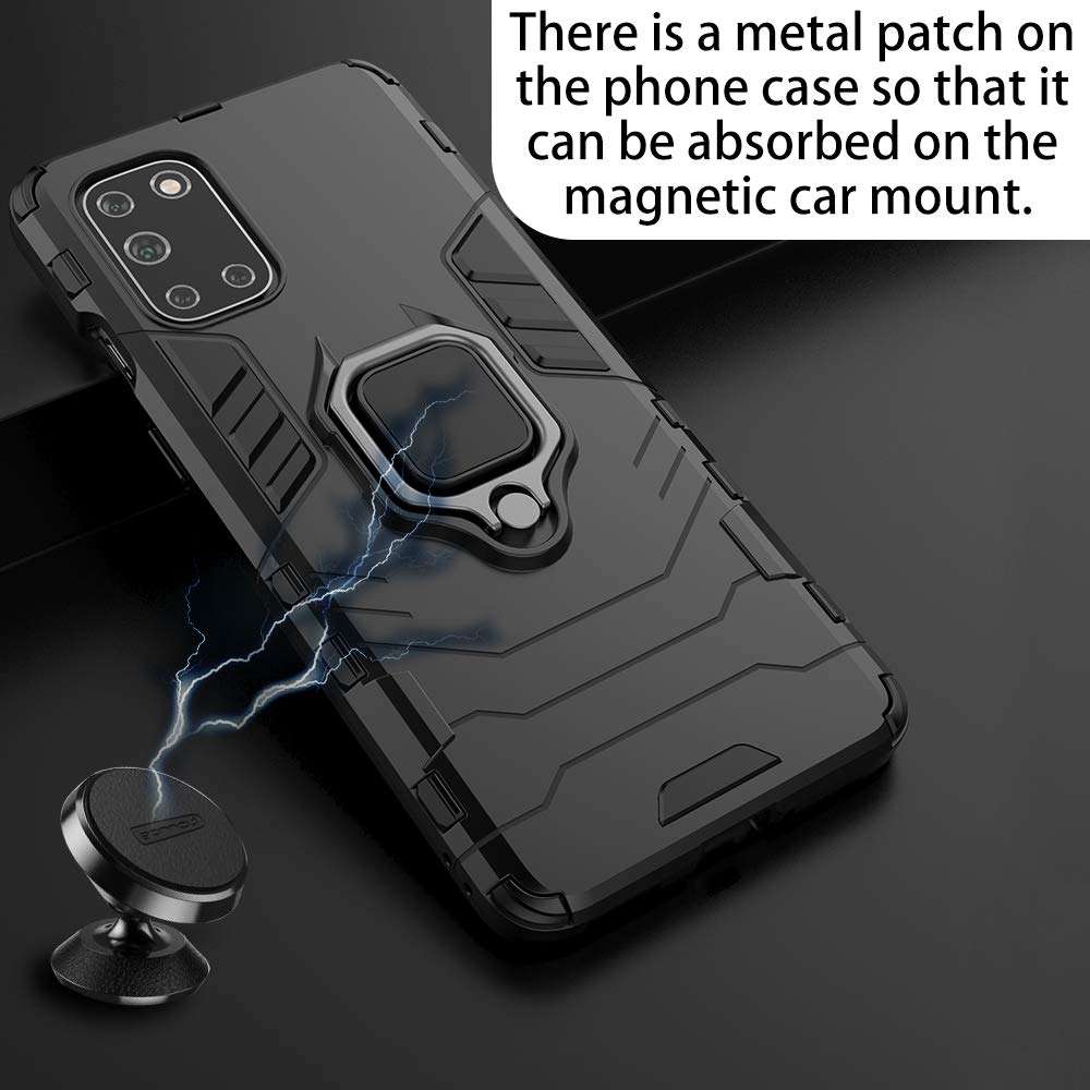 Nuomaofly for Oneplus 8T Case, OnePlus 8T+ 5G Case with Screen Protector, Soft TPU and Hard PC with Metal Ring Rotatable Kickstand Shockproof Case for Oneplus 8T Plus - Blue 4