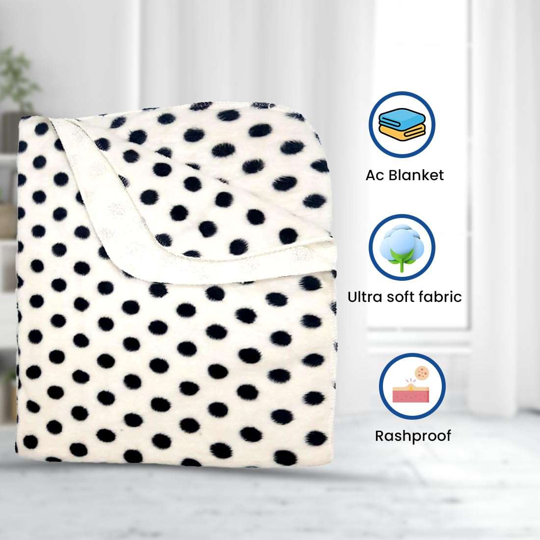 Bumtum Super Soft New Born Baby Polka Dot Blanket | Wrapper Sheet for Baby Boys & Baby Girls | Lightweight | Super Comfortable (100cm x 75cm, White) 4