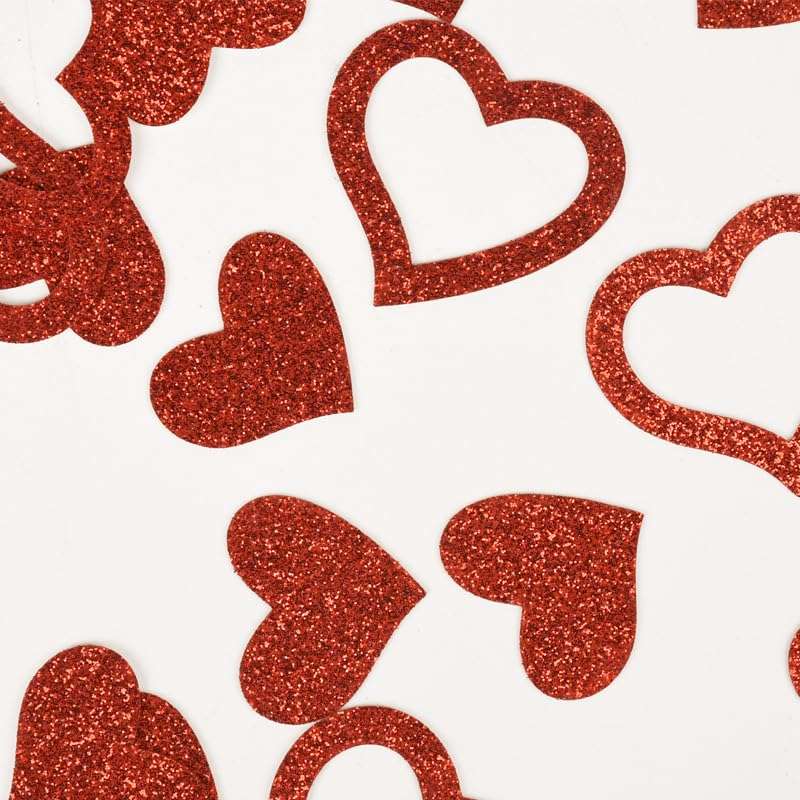 100Pcs Red Heart Paper Confetti Glitter Wedding Birthday Baby Shower Party Favors Love Theme Table Scatter Decorations Supplies 4