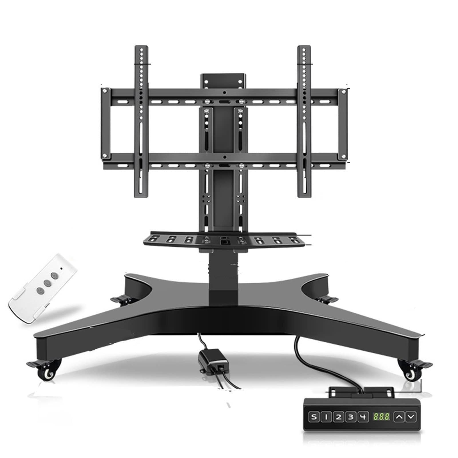 TV Monitor Wall Mount,TV Wall Mount,Motorized TV Mount - Motorized TV Lift, Mobile TV Stand with Wheels Rolling TV Stand, Mobile TV Stand Cart with Height Adjustable, 4 Step Height (One Col 1