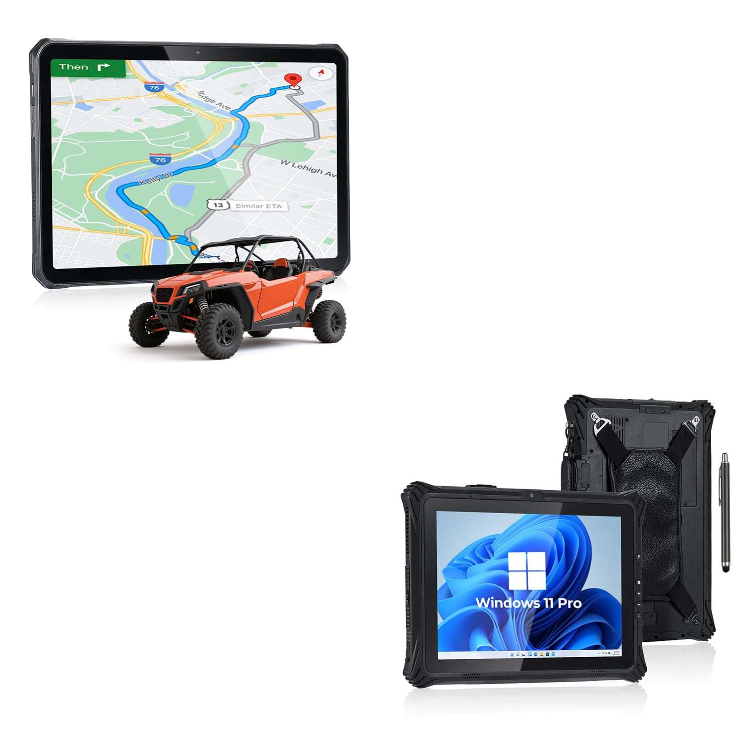 MUNBYN 11-inch Rugged Tablet ILT02, Android 14 Tough Tablet, 16GB+128GB with GPS and Rugged Windows Tablet IRT09, 12.2" Windows 11 Pro, Intel N5105, 16GB+128GB Replaceable SSD 1