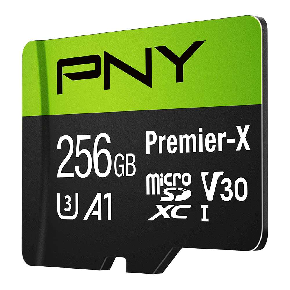 PNY 128GB Premier microSDXC Class 10 U3 V30 A1 Memory Card 2-Pack - 100MB/s, 4K UHD, Full HD, UHS-I & PNY 256GB Premier-X Class 10 U3 V30 microSDXC Flash Memory Card - 100MB/s, 10, U3, V30, A1, 4K UHD 2