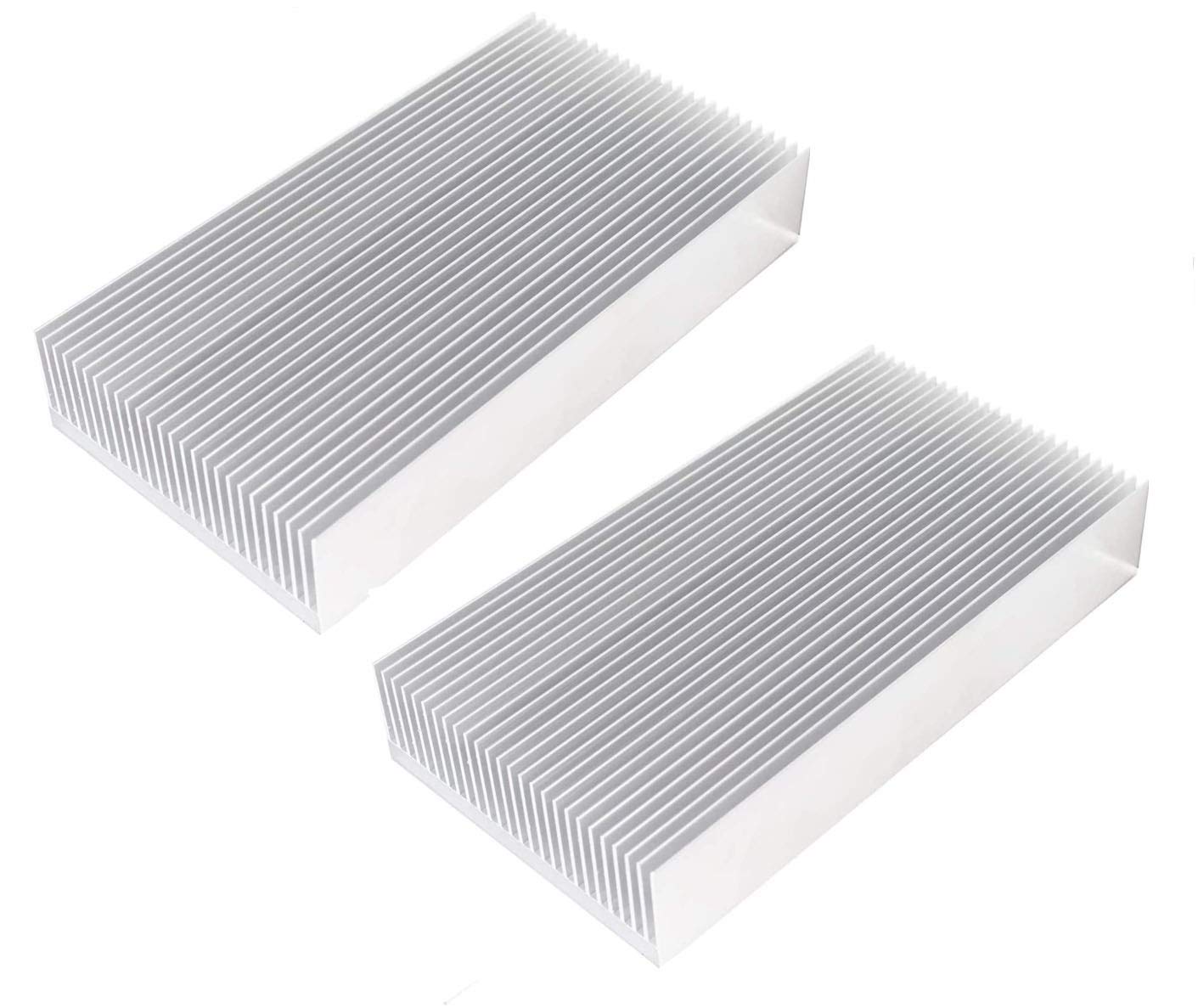 WeiMeet 2 Pack Aluminum Heat Sink Heatsink Module Cooler Fin for High Power Transistor Semiconductor Devices with 26 Pieces Fins 150mmx 80mm x 27mm