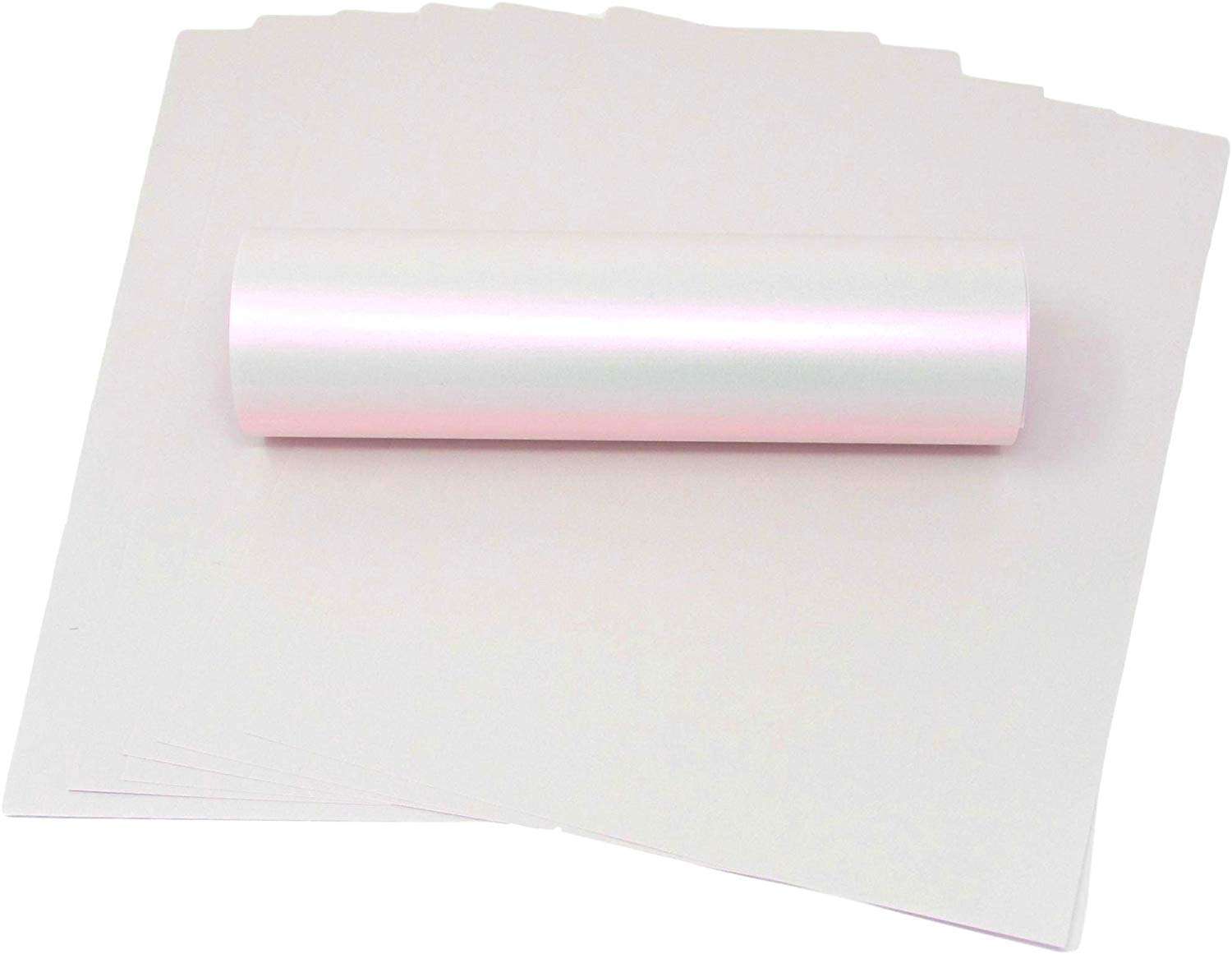 20 x A4 Paper Ivory with Pink Pearlescent Shimmer Paper Weight 100gsm / 28lb Bond Stock Suitable for Inkjet and Laser Printers