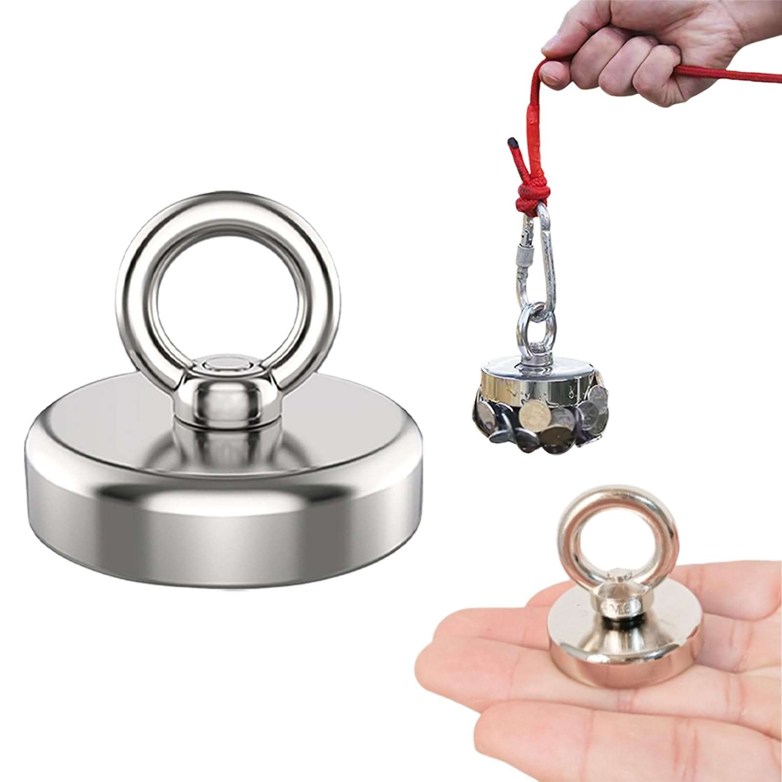 36mm Fishing Magnet, 20-39kgf Vertical Pulling Force Strong Magnets, Powerful Magnet Heavy Duty, Magnets Fishing for Underwater Retrieval, Salvage and Fishing (No rope included) 1