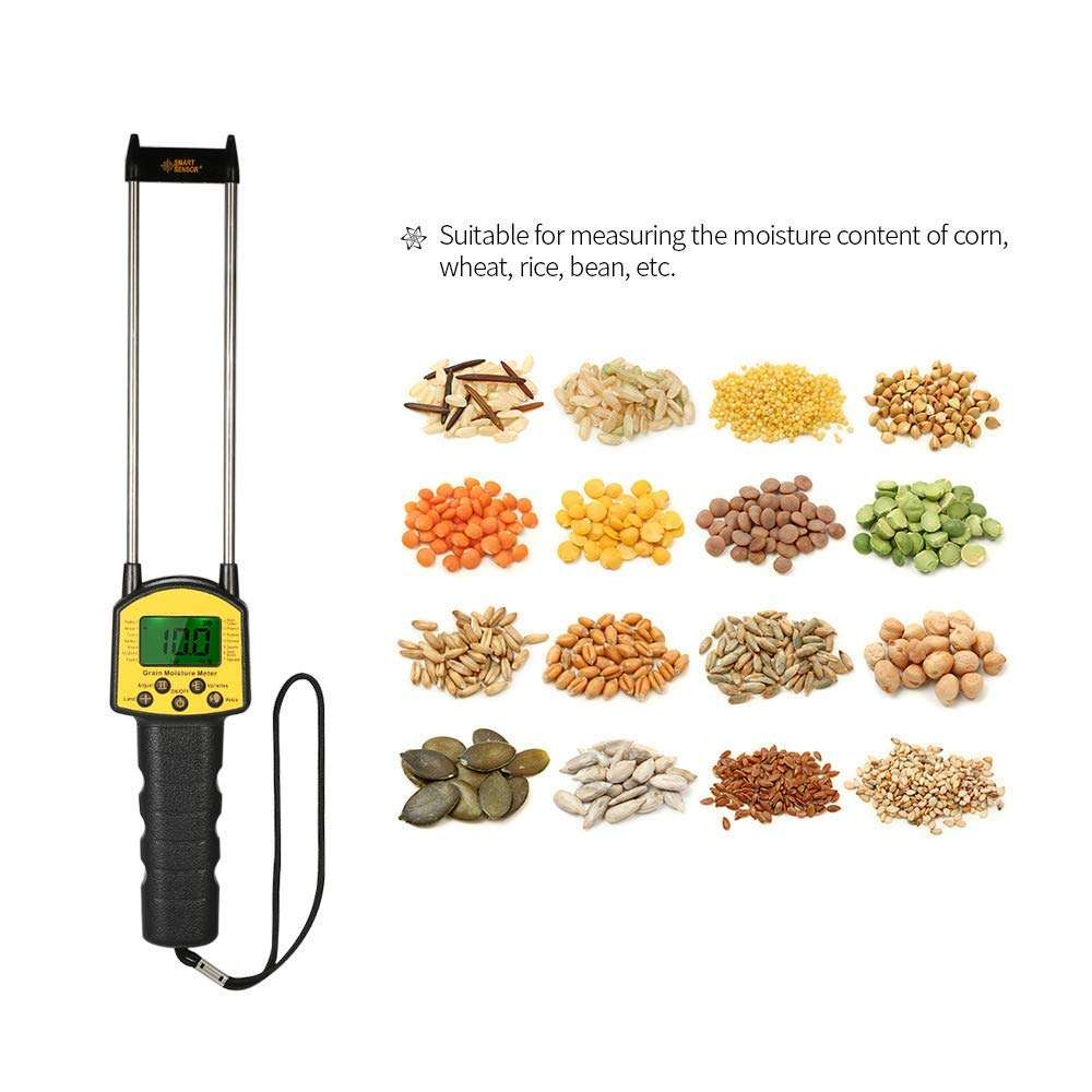 YYONGAO Water Quality Meter, Grain Moisture Meter, Smart Double Probes 0.1% High Accuracy with Alarm Setting and Battery Indication, Available for Corn Wheat Rice Bean 4