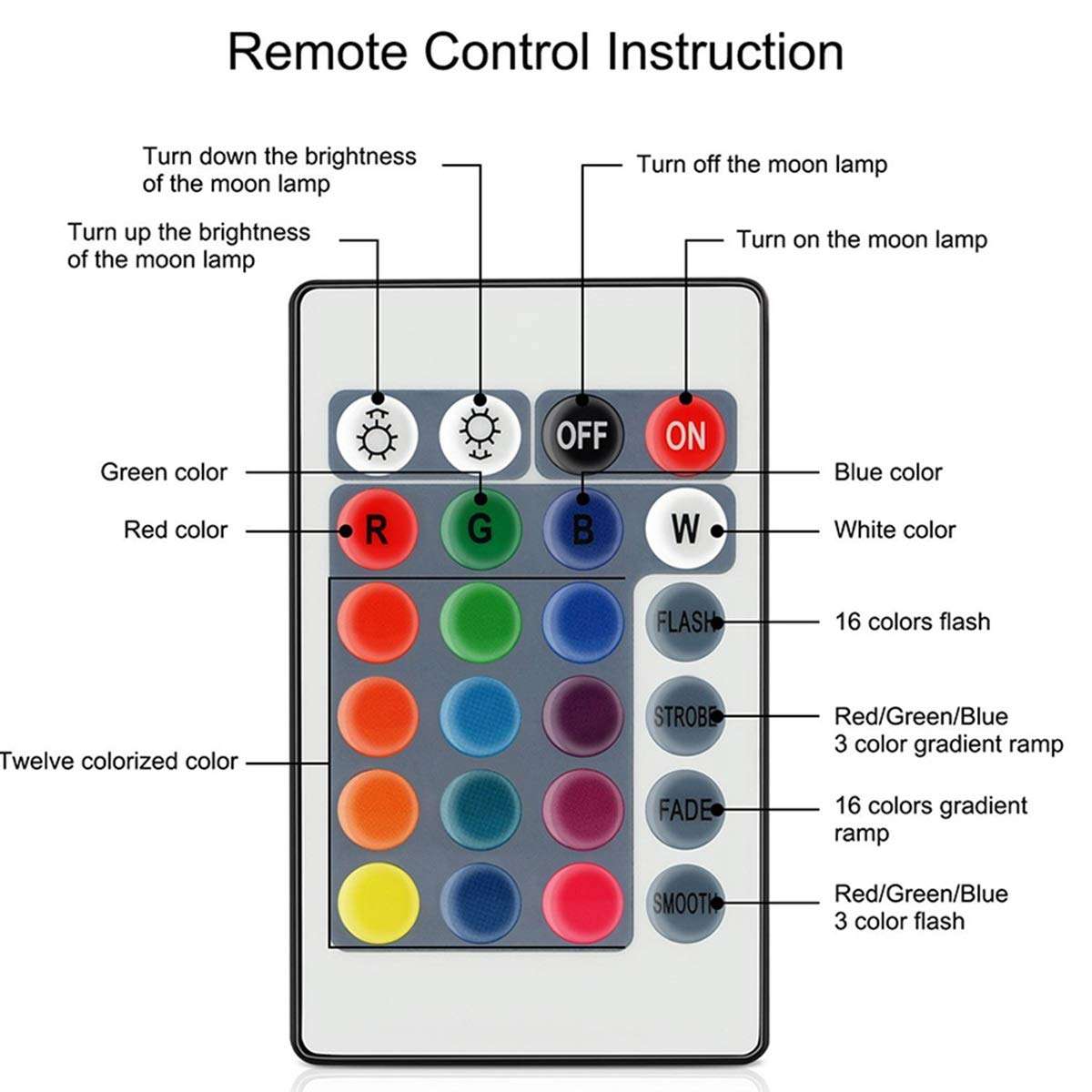 DINGXUEMEI XUEMEI Cell Phone Case Creative YWXLight RGB 15CM Rechargeable Moon Touch Night Light 5