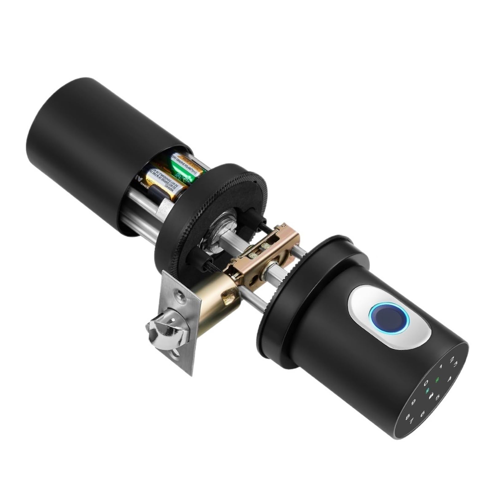 KIEEQGAK Smart Knob Fingerprint Door Lock，4 in 1 Keyless Entry Door Knob Lock，with Handle APP/100 Fingerprints/IC Cards/Passcode 1