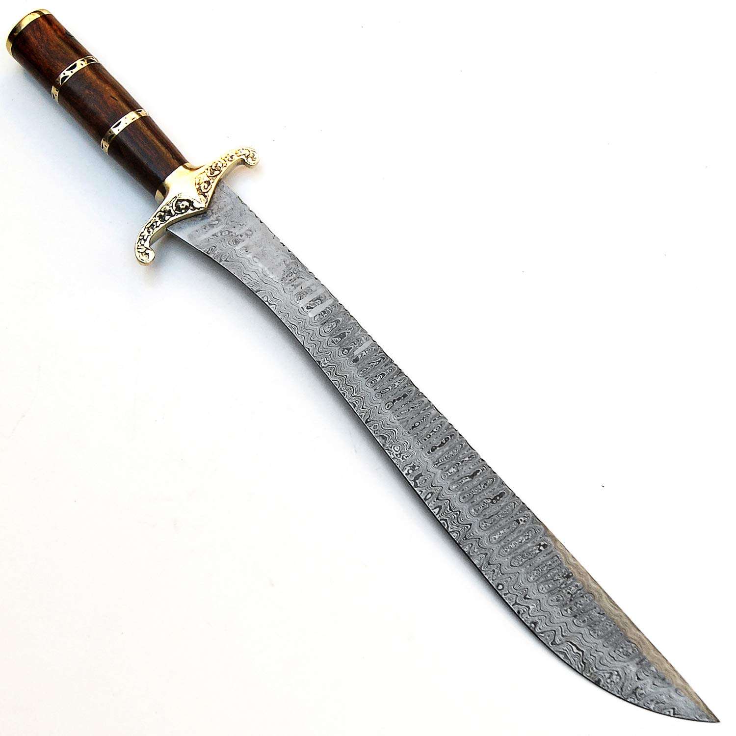 Custom Handmade Spring Damascus Sword with Sheath - Viking Sword Hunting Full Tang longsword for Men 9908 1