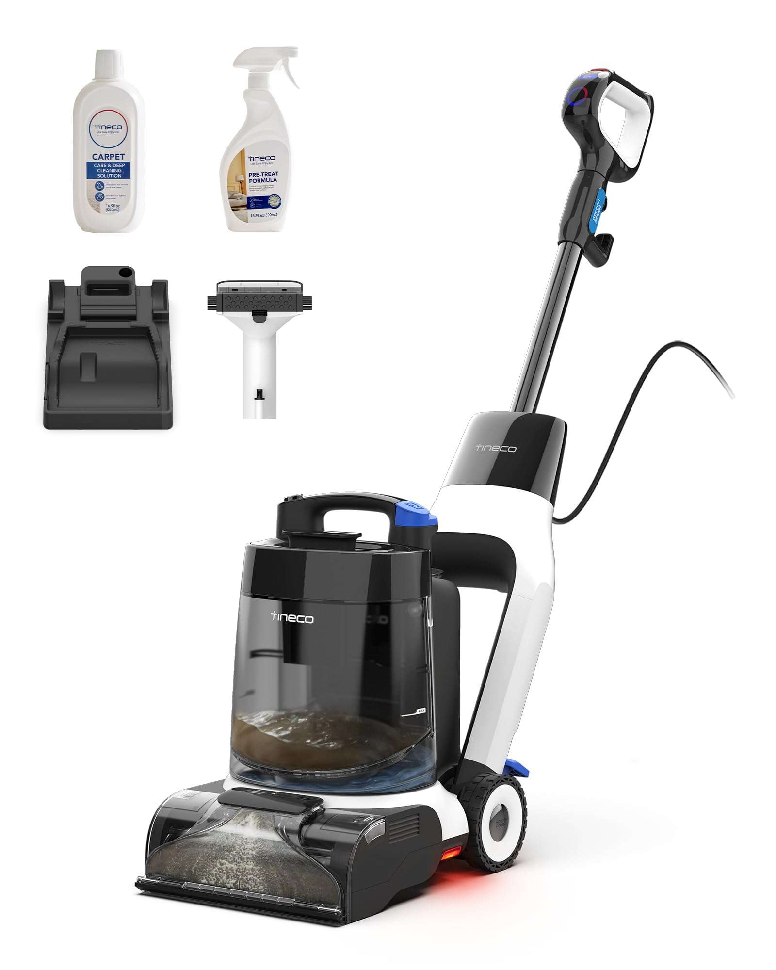 Tineco CARPET ONE Cruiser Smart Carpet Cleaner, Self-Cleaning and FlashDry, Deep Cleaning for Carpet and Upholstery 167℉ PowerDry 130W Powerful suction SmoothPower 1