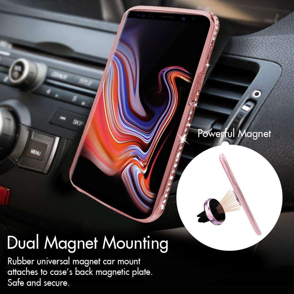 Silverback Moto Z3 Case,Moto Z3 Play Case, Moving Liquid Holographic Sparkle Glitter Case with Kickstand, Bling Diamond Bumper with Ring Stand Slim Protective Motorola Z Play (3D Gen) -Rose Gold W 4