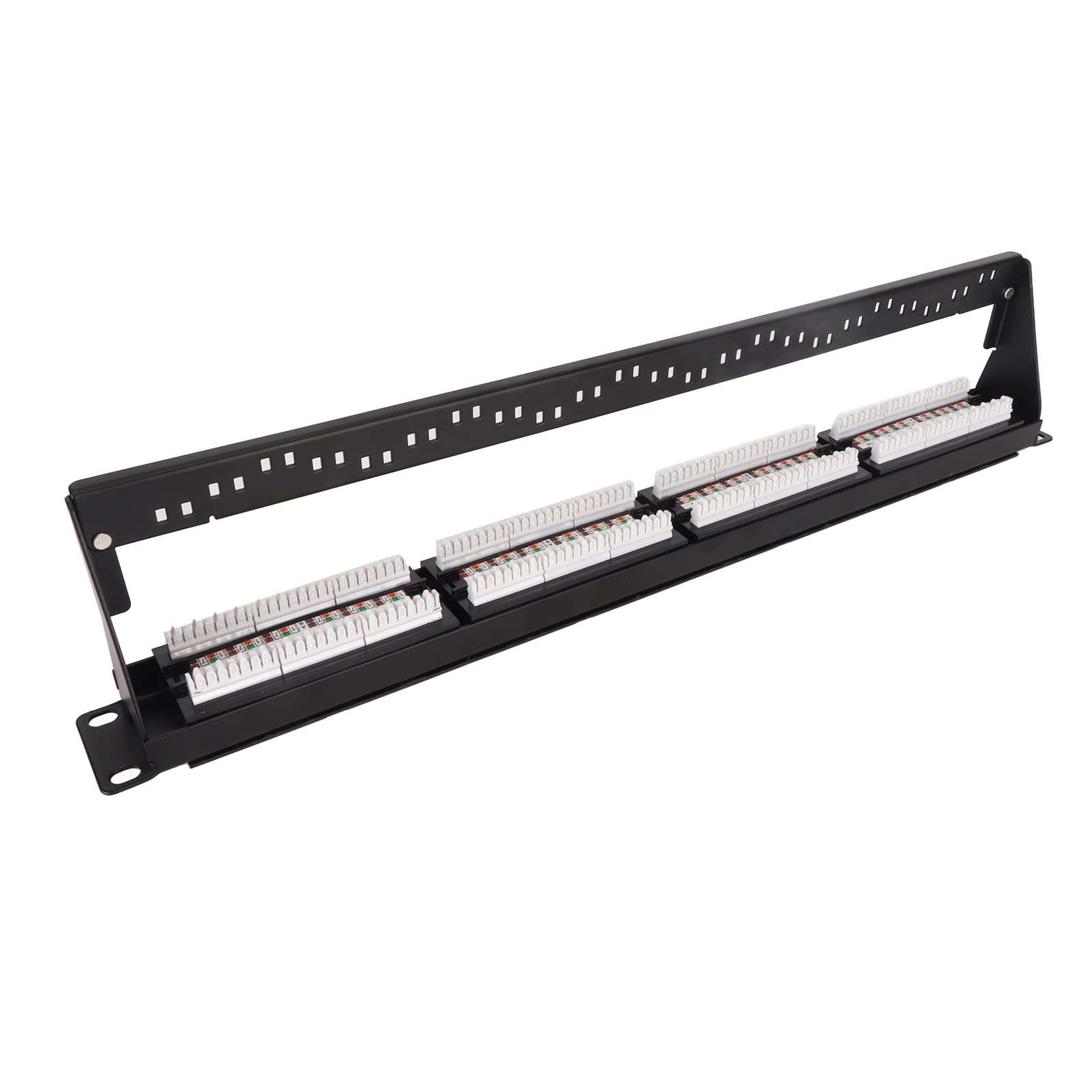 Zyyini RJ45 Through Coupler, 24 Port RJ45 Patch Panel Cat6 10G Ethernet Network Patch Panel, for Cat 5e Cabling, Patch Panel for 19 Inch Rack Cabinet 5