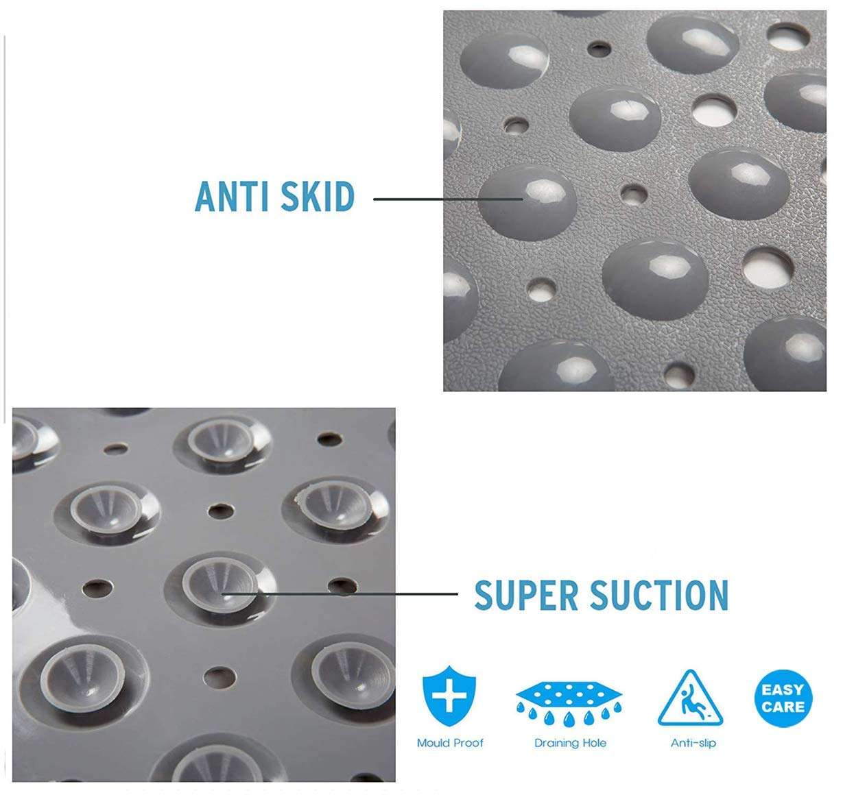 Mokshith Non-Slip Bathroom Mat, Bathtub Mat, Shower Mat for Toilet, Kitchen, Bathroom, Shower with Anti Slip Suction Cups 6