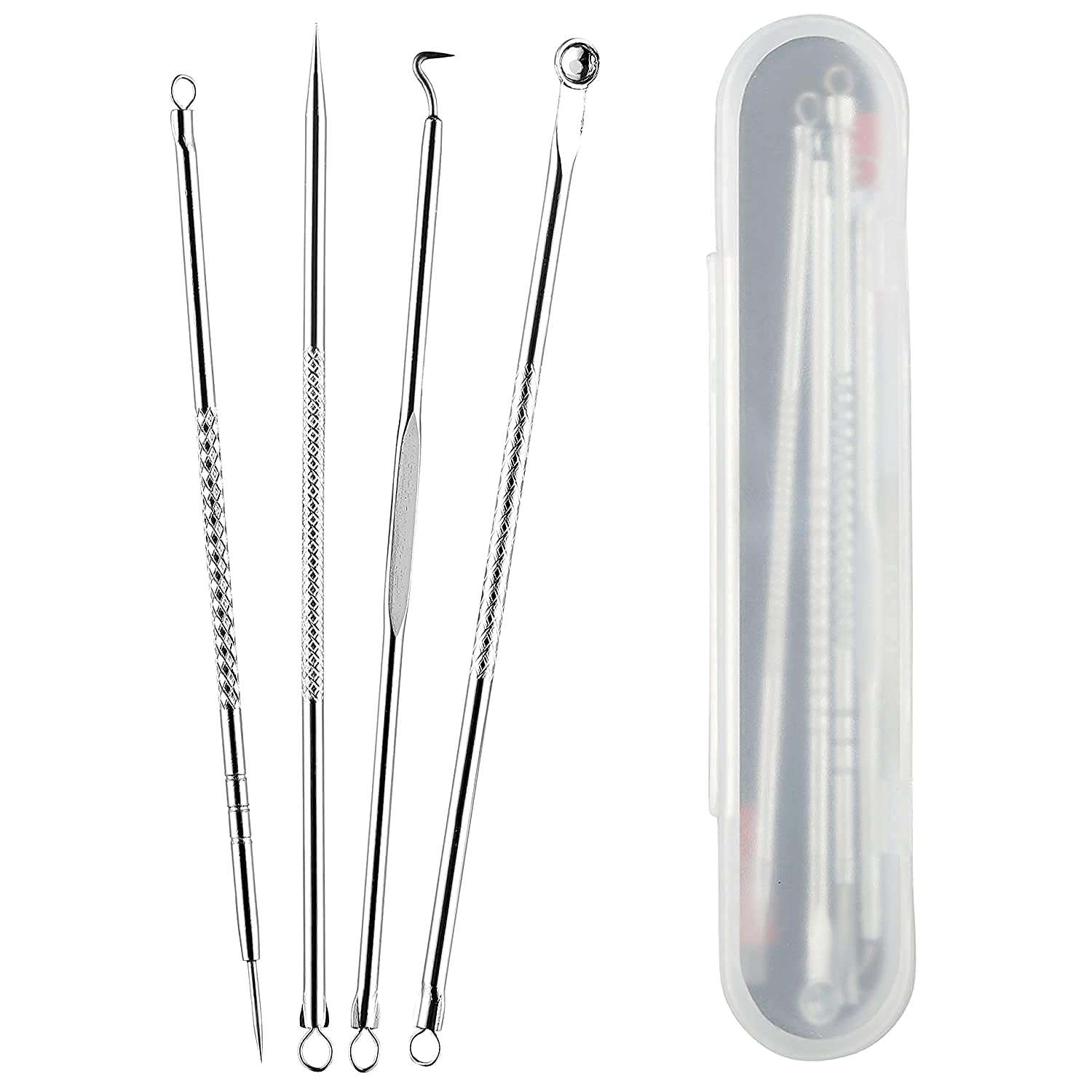 MeeTo Blackhead Acne Removal Needle Kit 4 Pcs [Cleaning Tool Blemish Pimple Comedone for Women and Men 1 1