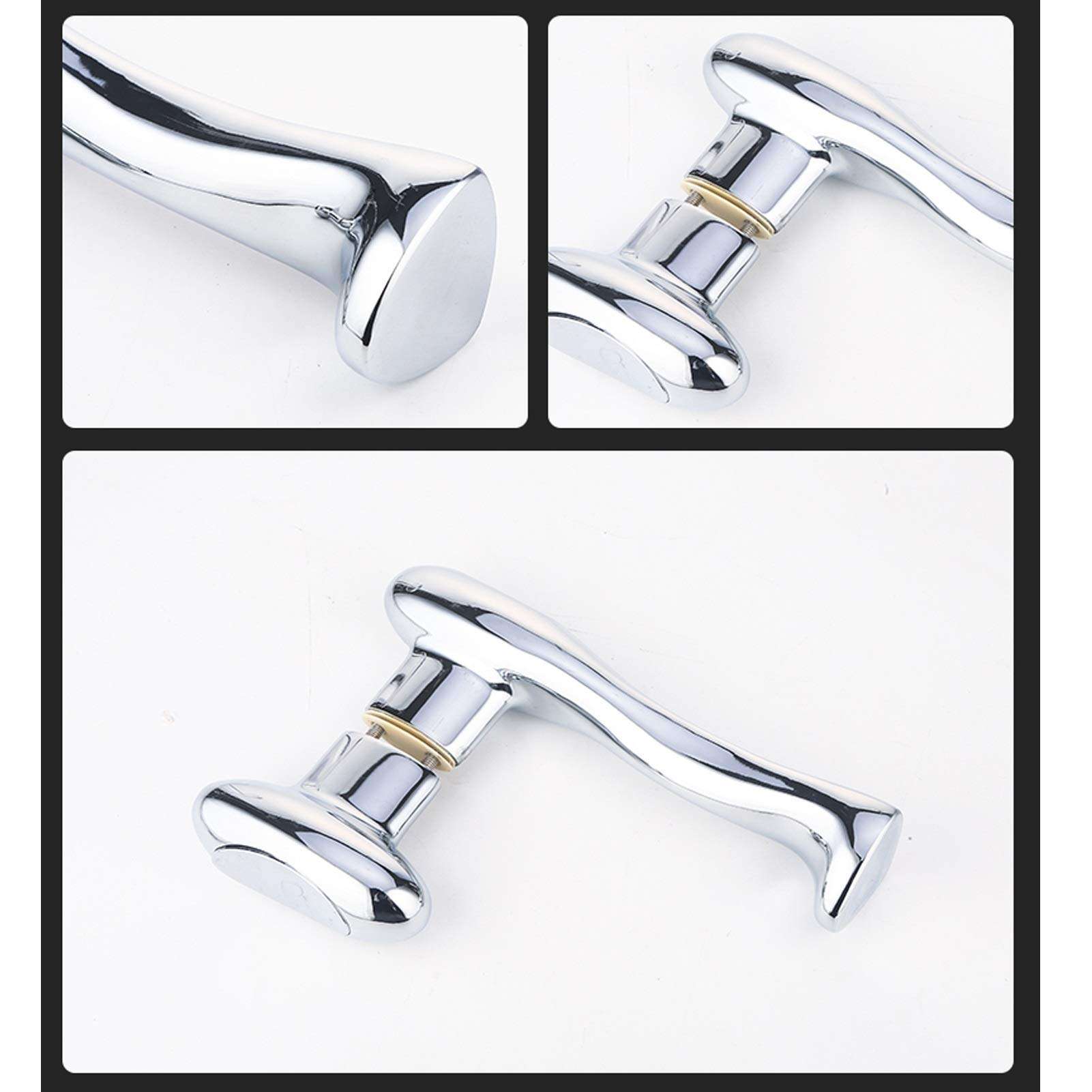 Dpprdl Replacement Small Glass Door Handle for Bathroom or Kitchen, 304 Stainless Steel Pull Push Single Door Handles 3