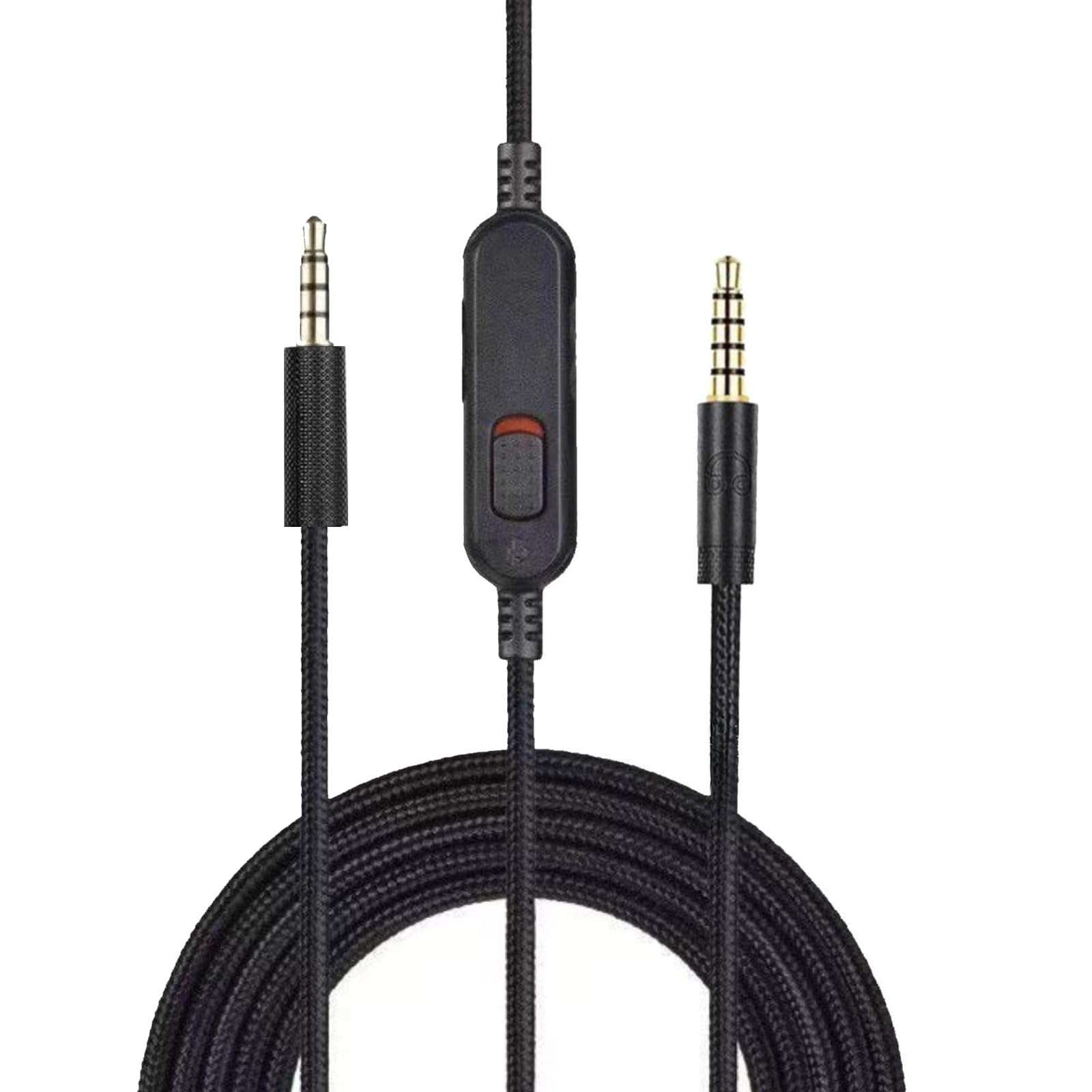 CLANMOU Replacement Cable for Logitech G Pro/G Pro X/G433/G233 Gaming Headset – 3.5mm Detachable Nylon-Braided Cord with Inline Volume Control & Mute Switch, 6ft (1.8m) Long