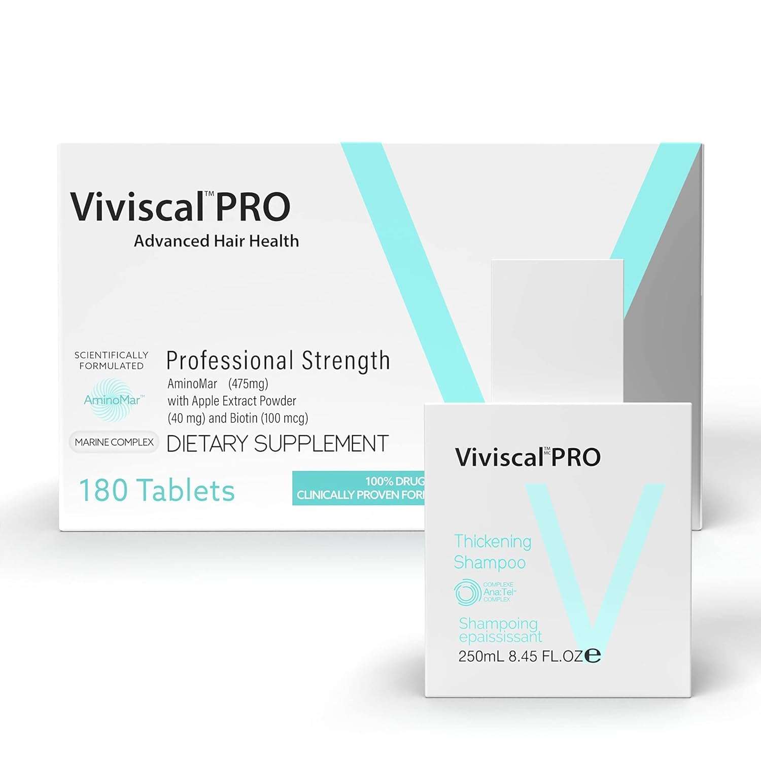 Hair Growth Supplement For Women, Clinically Proven, Visibly Thicker and Stronger Hair (180 Tablets + Shampoo)