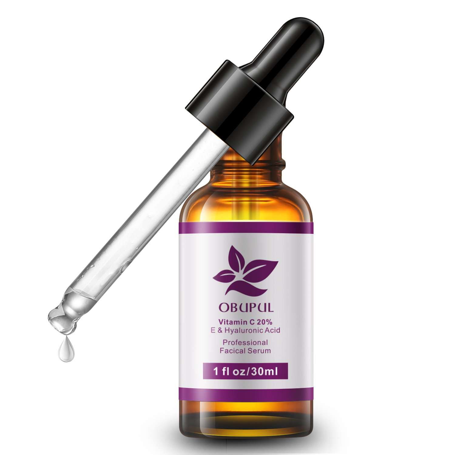 Obupul Skin Care Vitamin C Serum for Face, Organic Anti-Aging Anti Wrinkle Topical Facial Serum with Hyaluronic Acid & Vitamin E,1 fl. oz 3