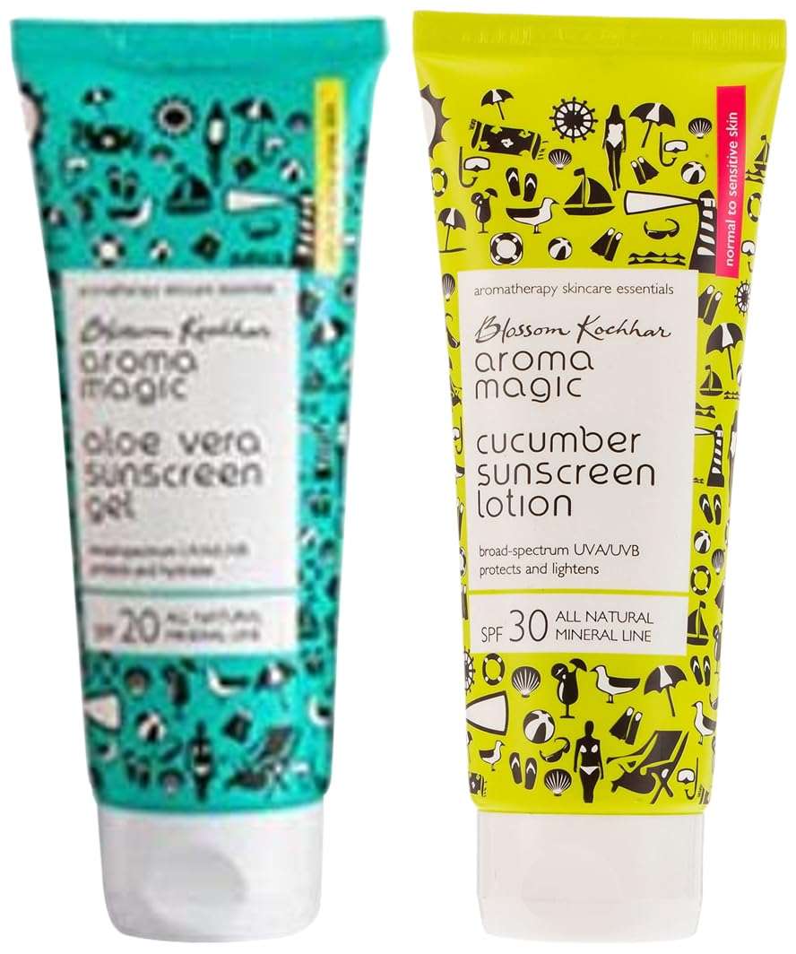 Aroma Magic Cucumber Sun Screen Lotion, SPF 30, 100ml And Aroma Magic Aloe Vera Sun Screen Gel, 100ml 1