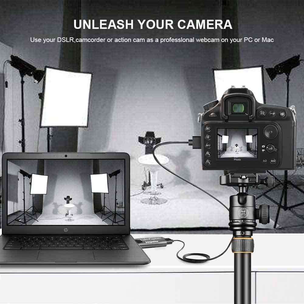 Video Capture Card HDMI to USB 2.0 Audio Video Capture Cards HD 1080p 60fps Record Directly for PC TV PS4 Xbox DSLR Camcorder Support Windows Mac OS Android System 5