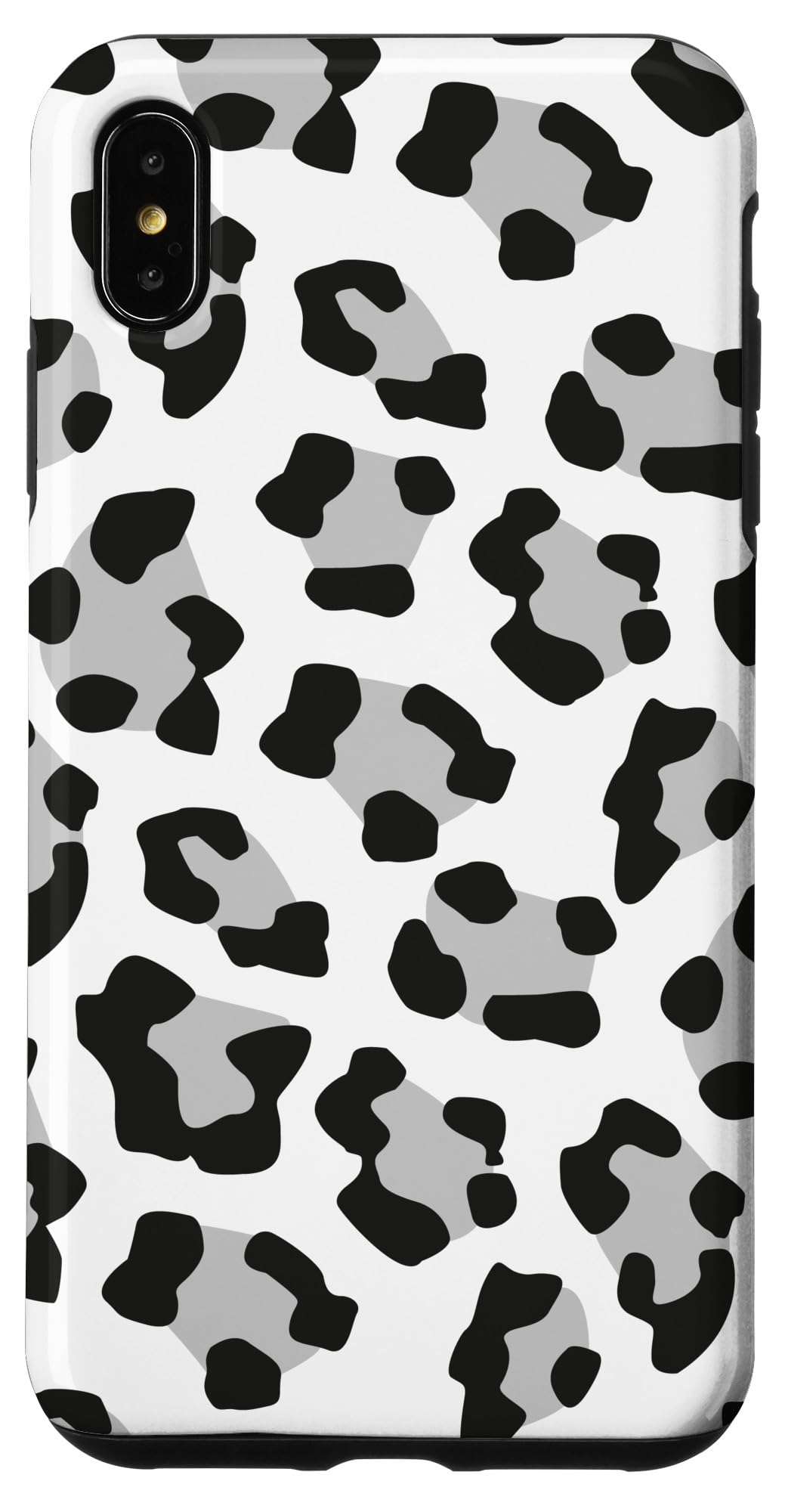 iPhone XS Max Leopard print black white Grey cheetah design phone Case 1