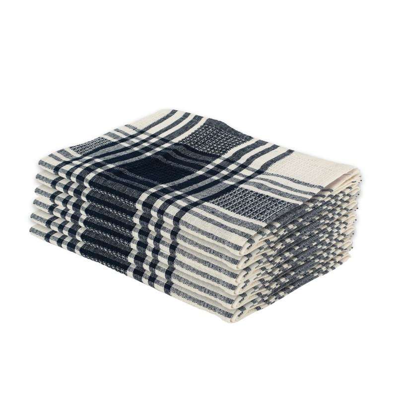 Rise n Shine Tea Kitchen Utensils Dish Cleaning Towel Cloth Napkin 260 GSM High Absorbant Machine Washable Reusable Multipurpose Superior Cotton 45cm x 70 cm Pack of 2(White & Black) 1