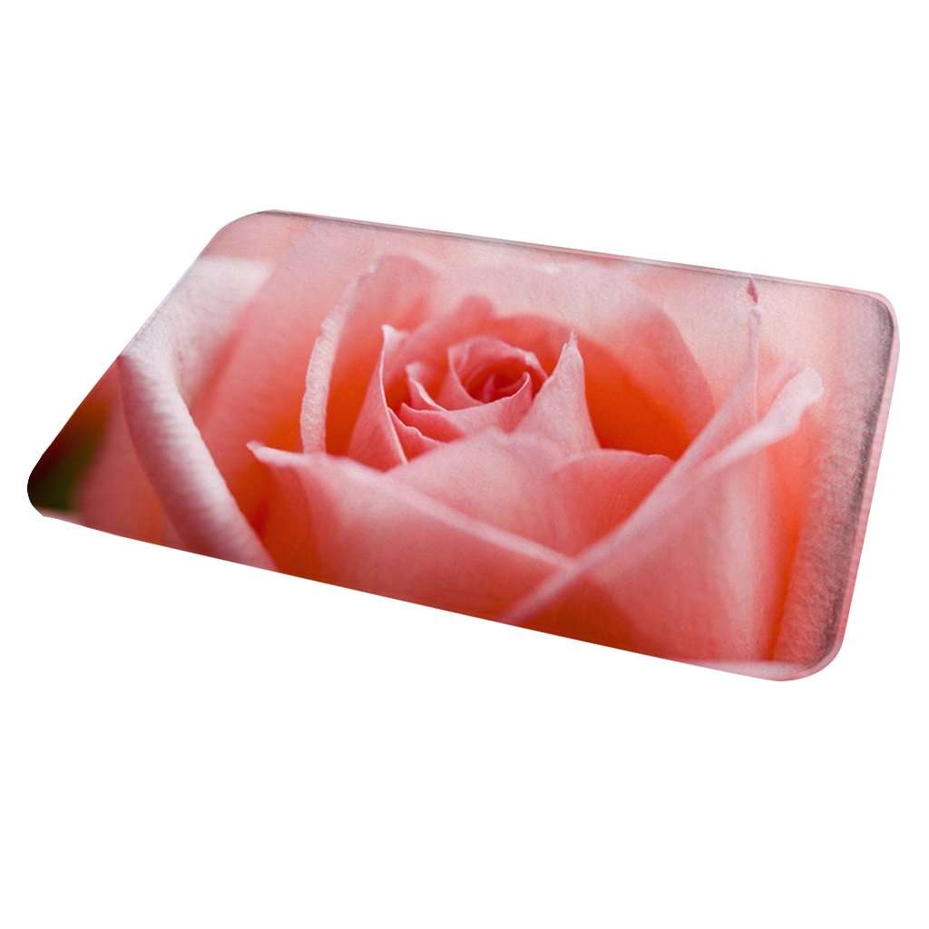Elegant Essence Kitchen Floor Mat Comfort Anti Slip Flannel Indoor Bahroom Rug Pink Rose 5