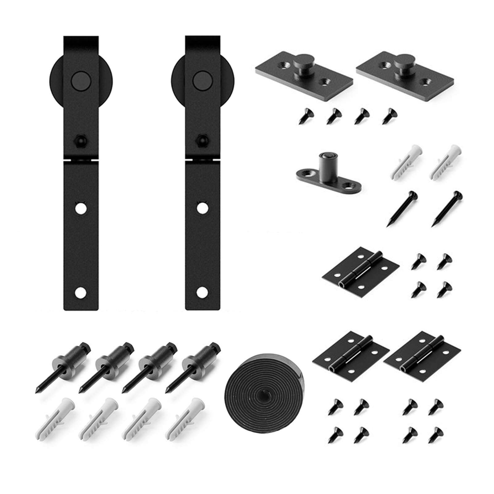 3-10FT Bi-Folding Sliding Barn Door Hardware Kit, Heavy Duty Roller Track Kit for 4/2 Doors Side Mounted - Sliding Door Kit(5FT 4doors) 5