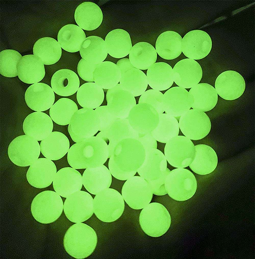 BLUERICE 100pcs Luminous Fishing Beads, Soft Plastic Fishing Bait Eggs Fishing Tackle Tools Fishing Luminous Balls for Saltwater Freshwater 6
