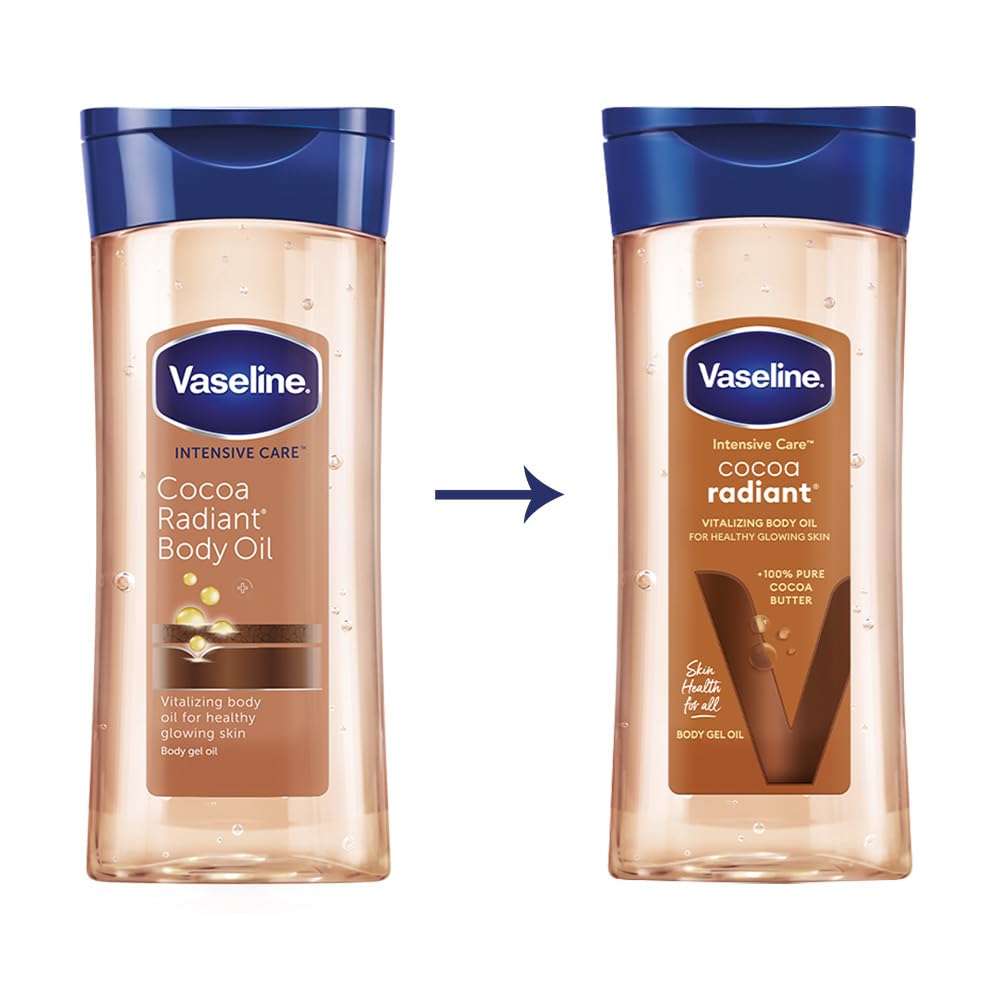 Vaseline Intensive Care Cocoa Radiant Body Oil | With Cocoa Butter | Non-Greasy Formula for Dry Skin | 200 ML 5