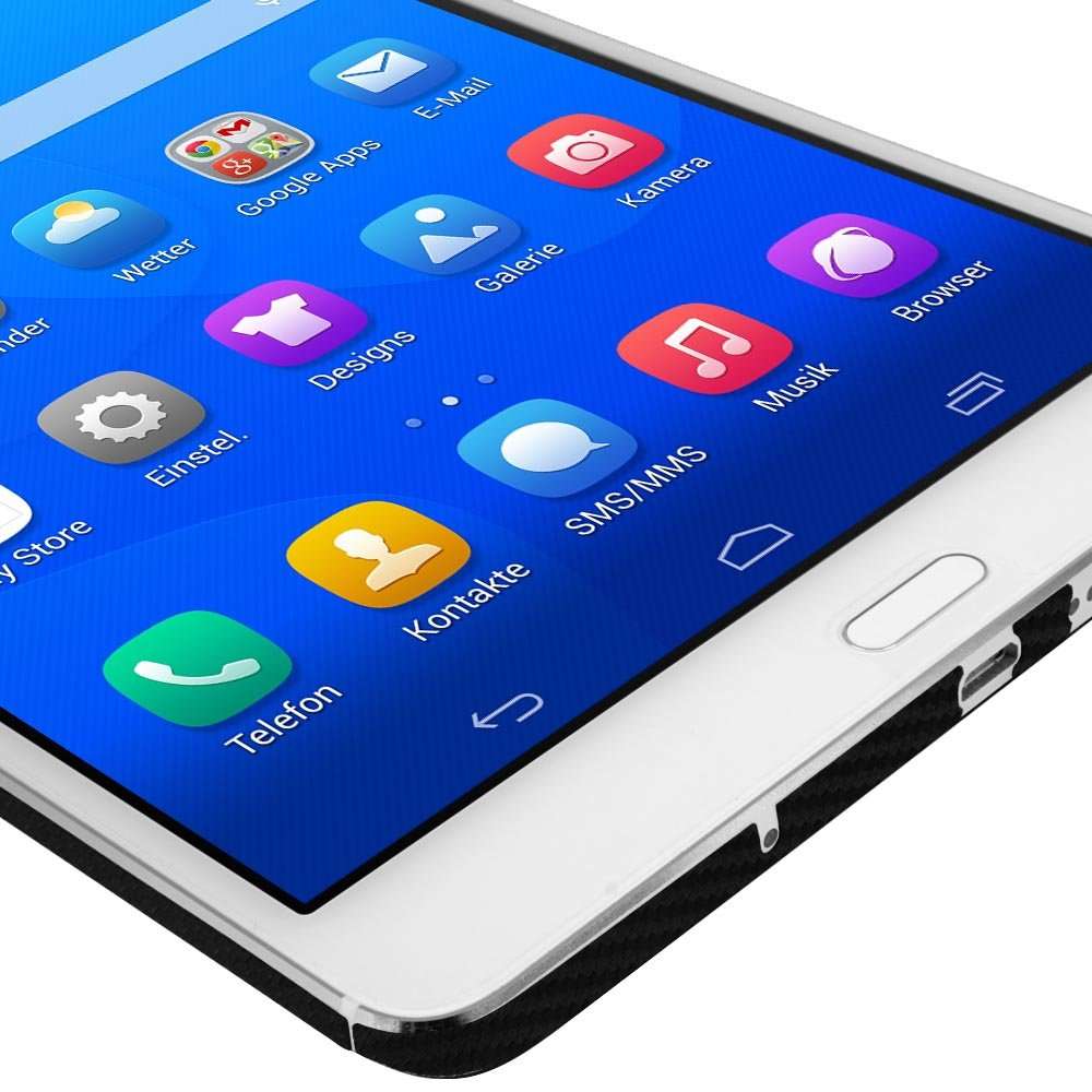 Skinomi Black Carbon Fiber Full Body Skin Compatible with Huawei Mediapad M3 8.0 (Full Coverage) TechSkin with Anti-Bubble Clear Film Screen Protector 5