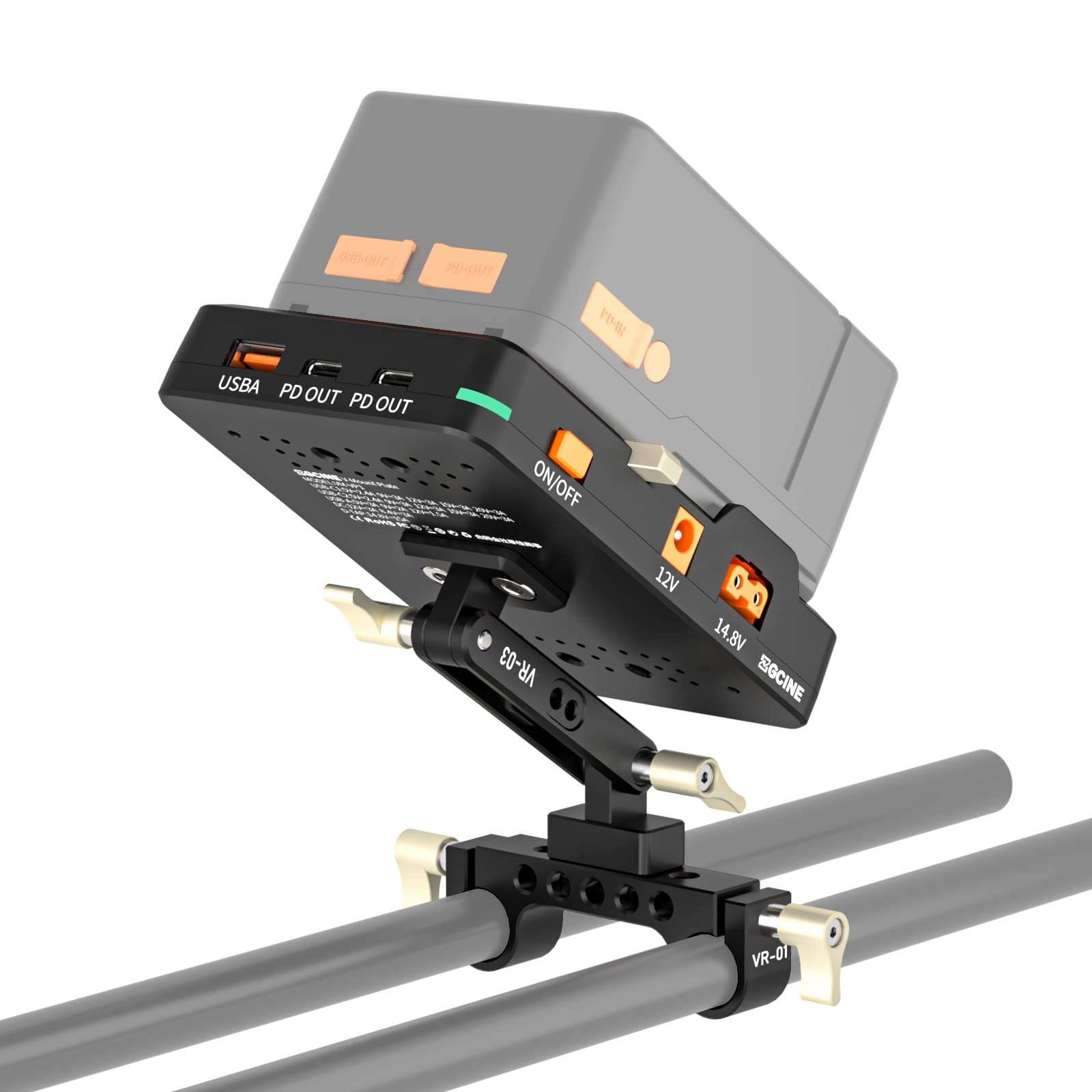 ZGCINE VP-1 VM-VP1 KIT2 V-Mount Battery Plate, Power Supply Splitter w/with 15mm Rod Clamp, Adjustable Arm, Standard V-Lock for BMPCC 4K/6k, RED, Canon DSLR Cameras, Camcorders 3